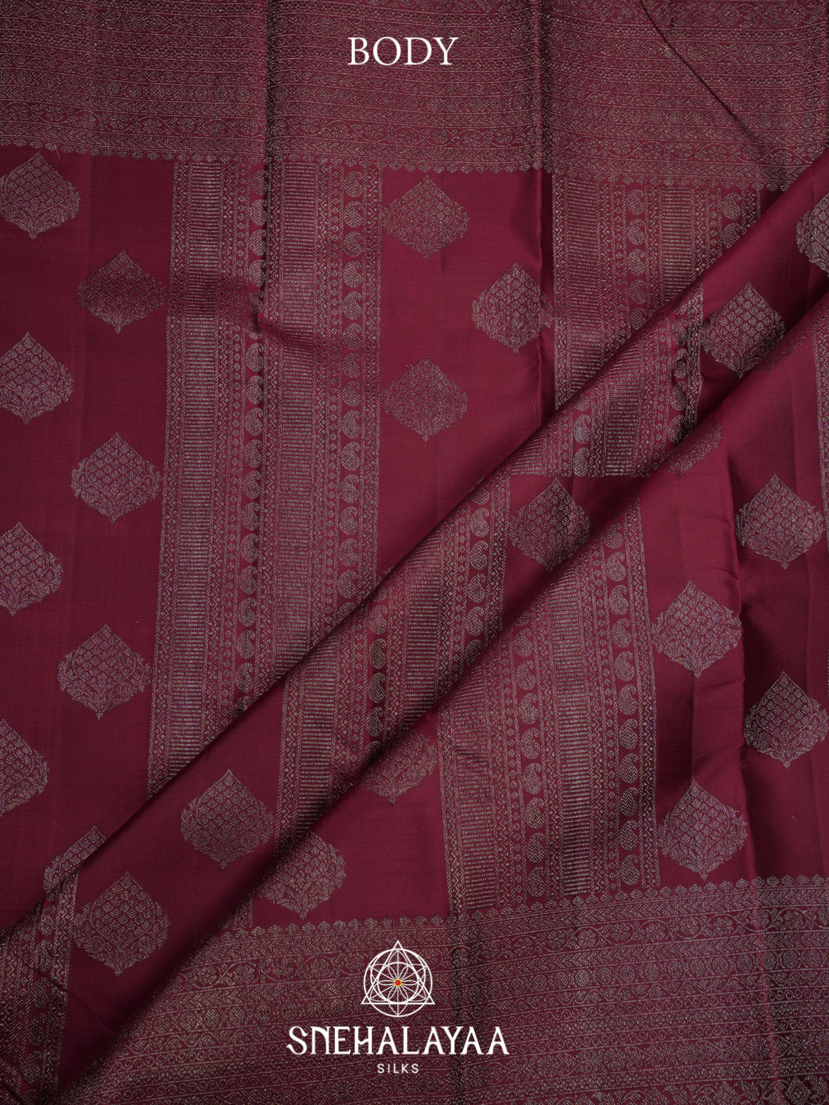 Wine Red Kanjivaram Silk Saree