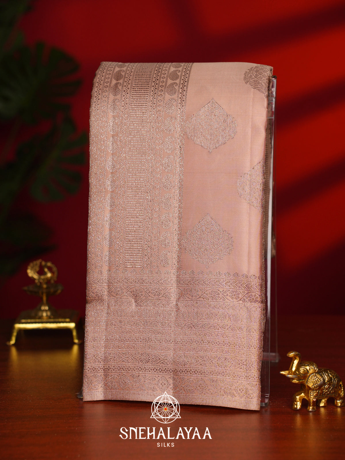 Cream Kanjivaram Silk Saree
