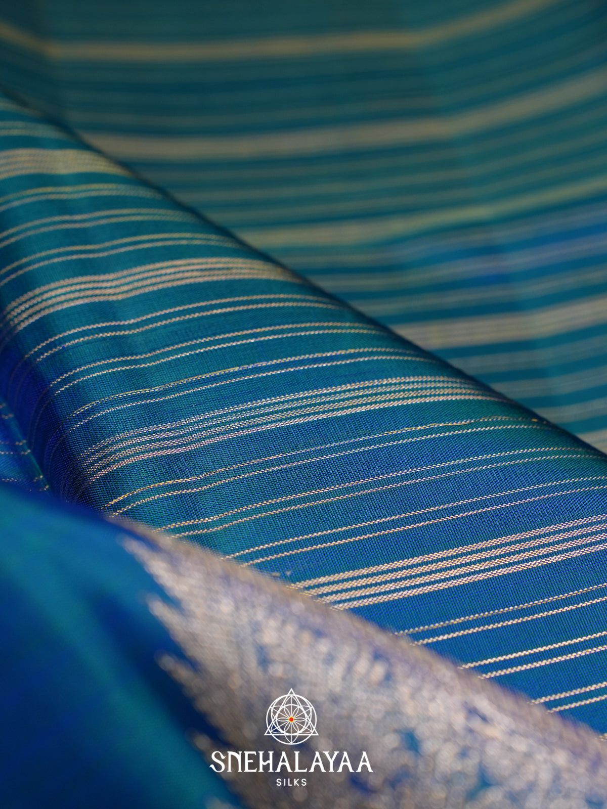 Peacock Blue Kanjivaram Silk Saree