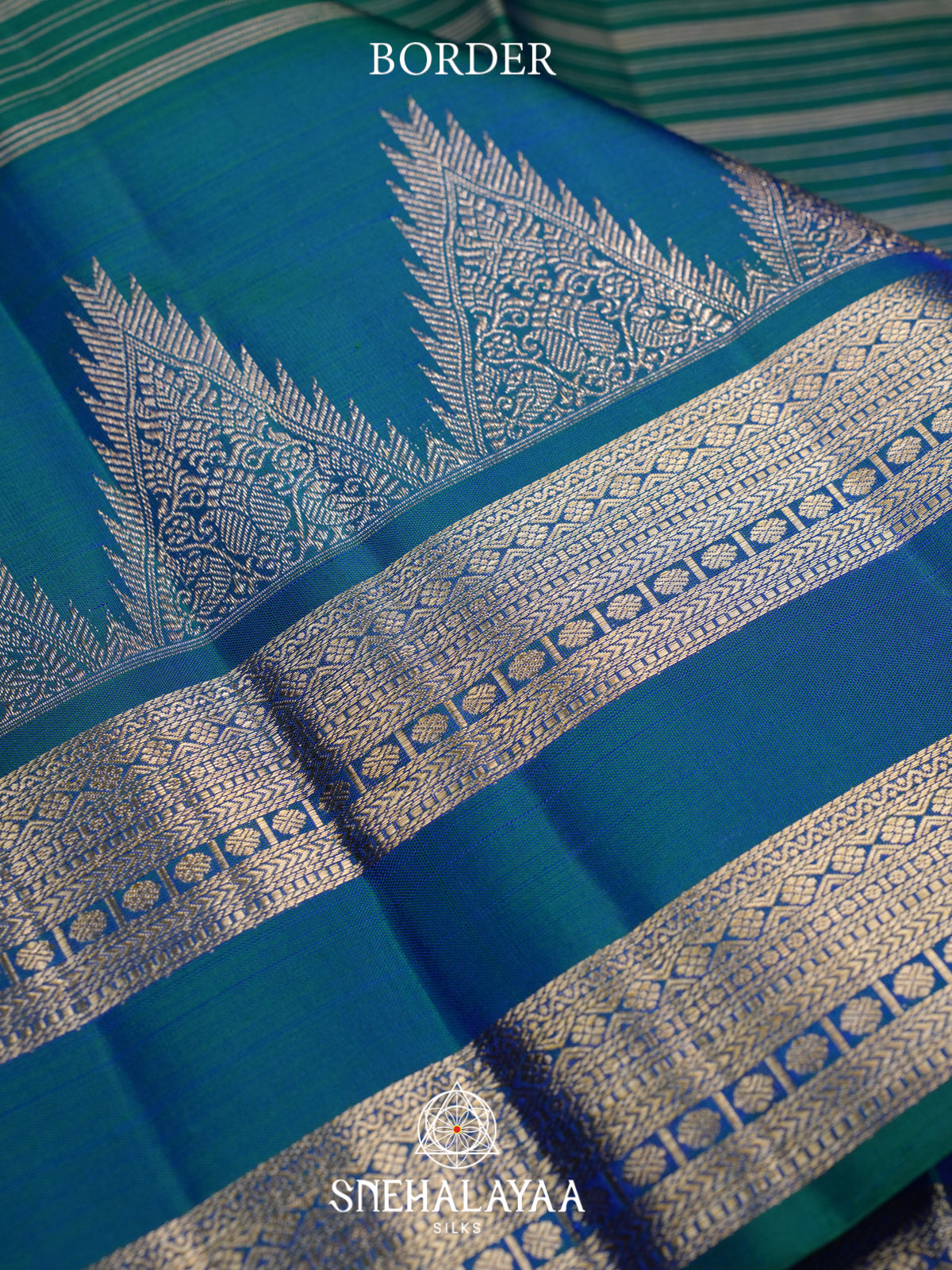 Peacock Blue Kanjivaram Silk Saree