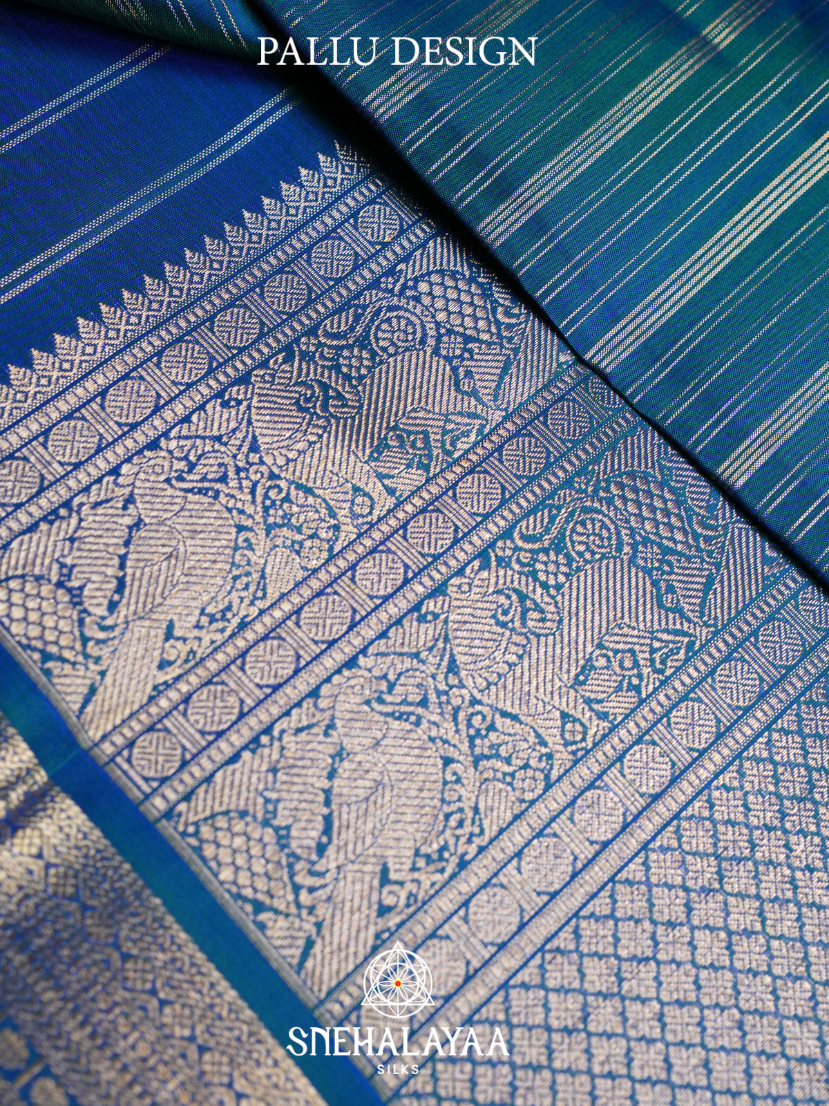 Peacock Blue Kanjivaram Silk Saree