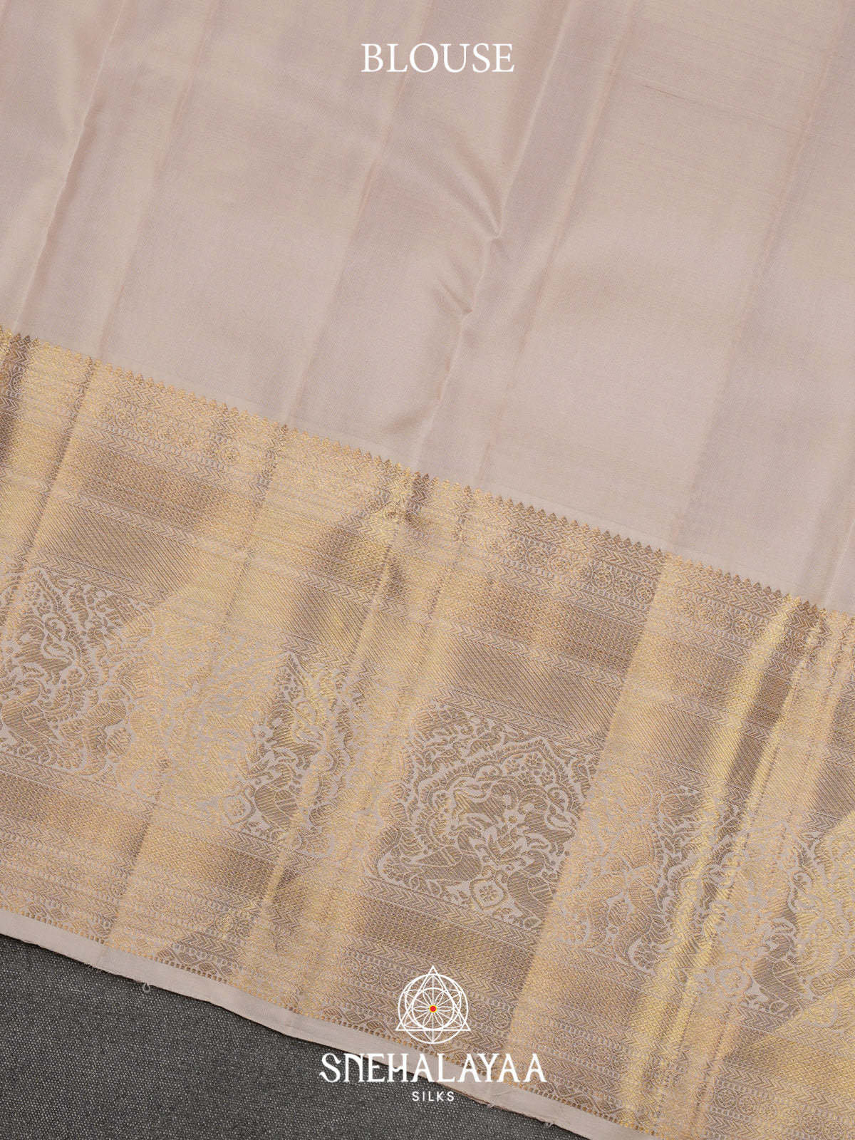 Cream Kanjivaram Silk Saree