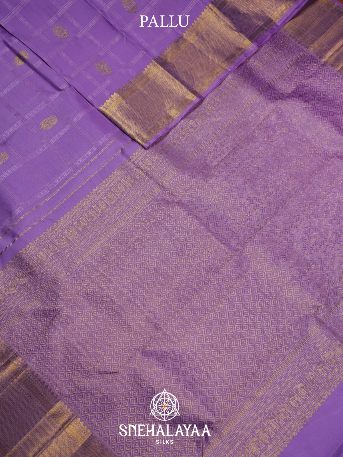 Lilac Kanjivaram Silk Saree