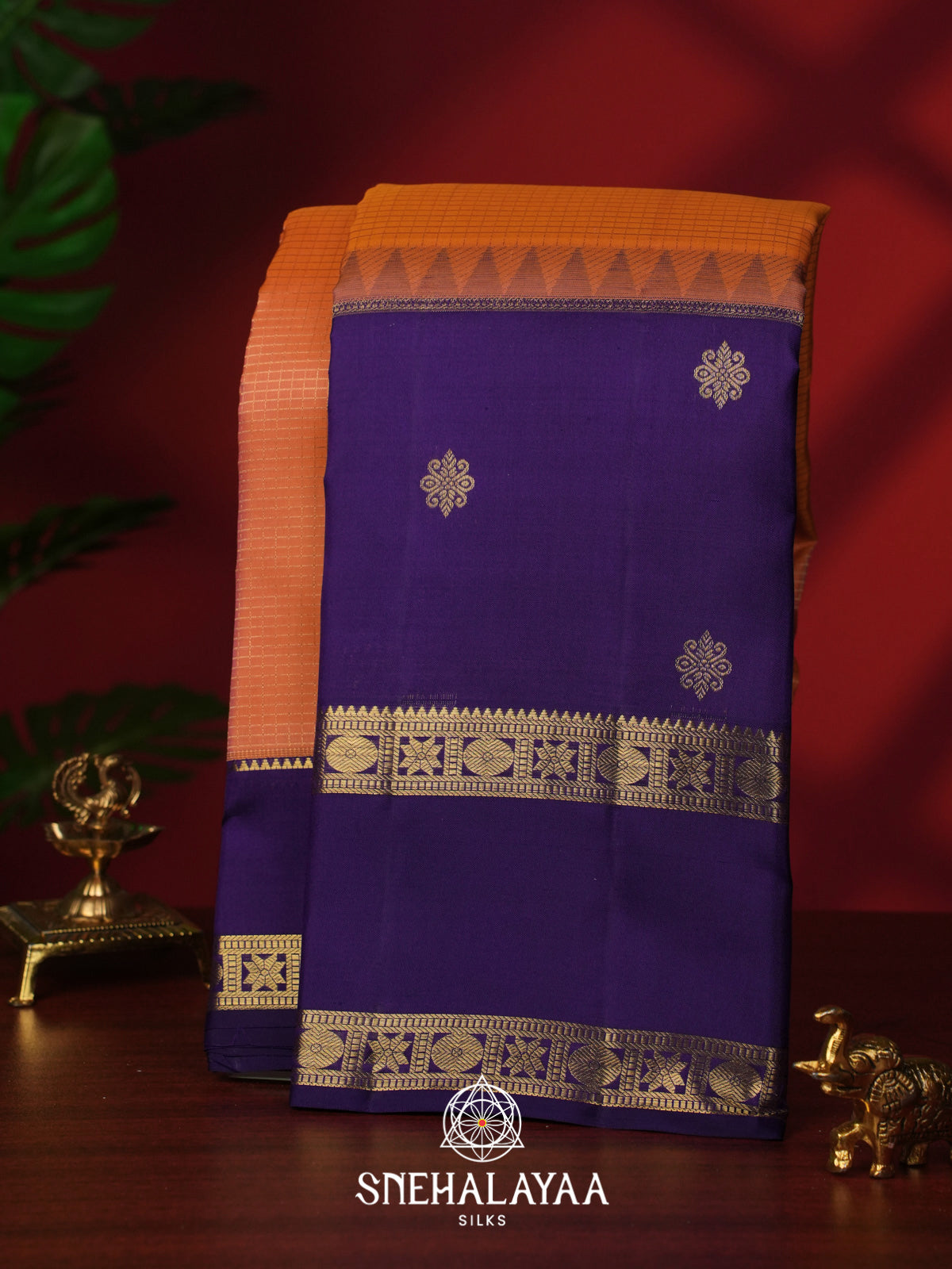 Peach Kanjivaram Silk Saree