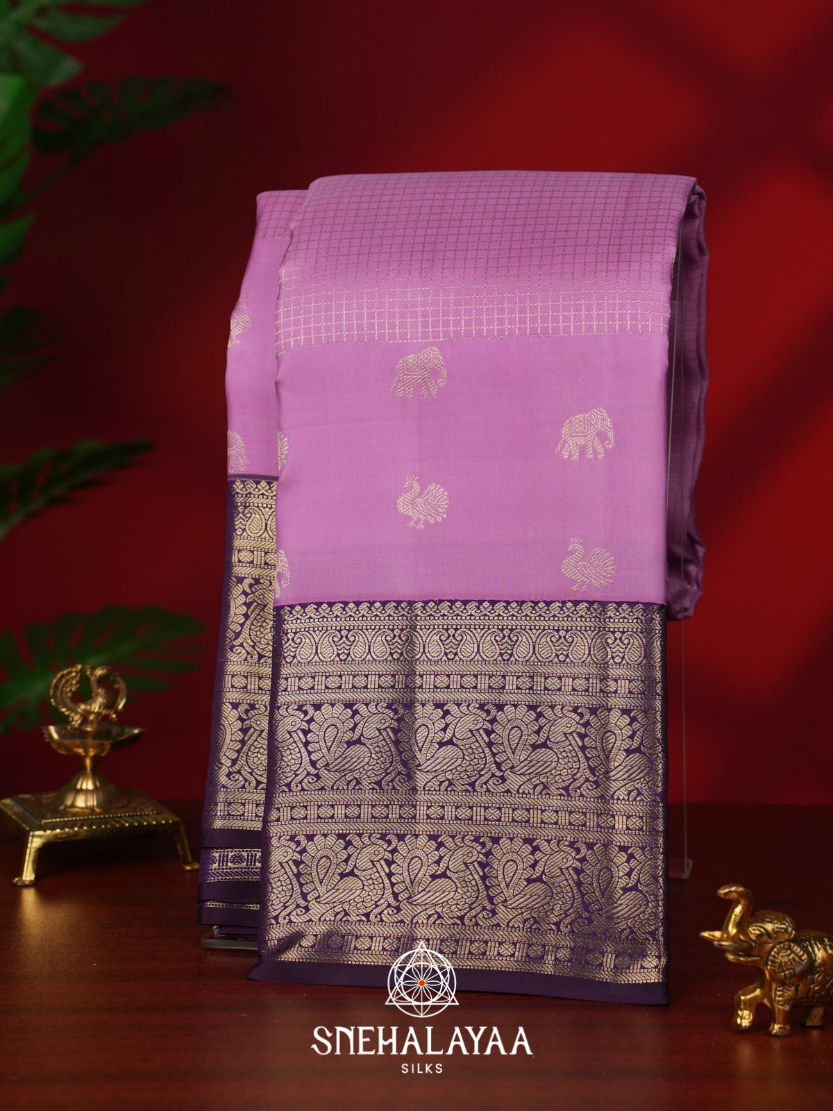 Lavender Kanjivaram Silk Saree