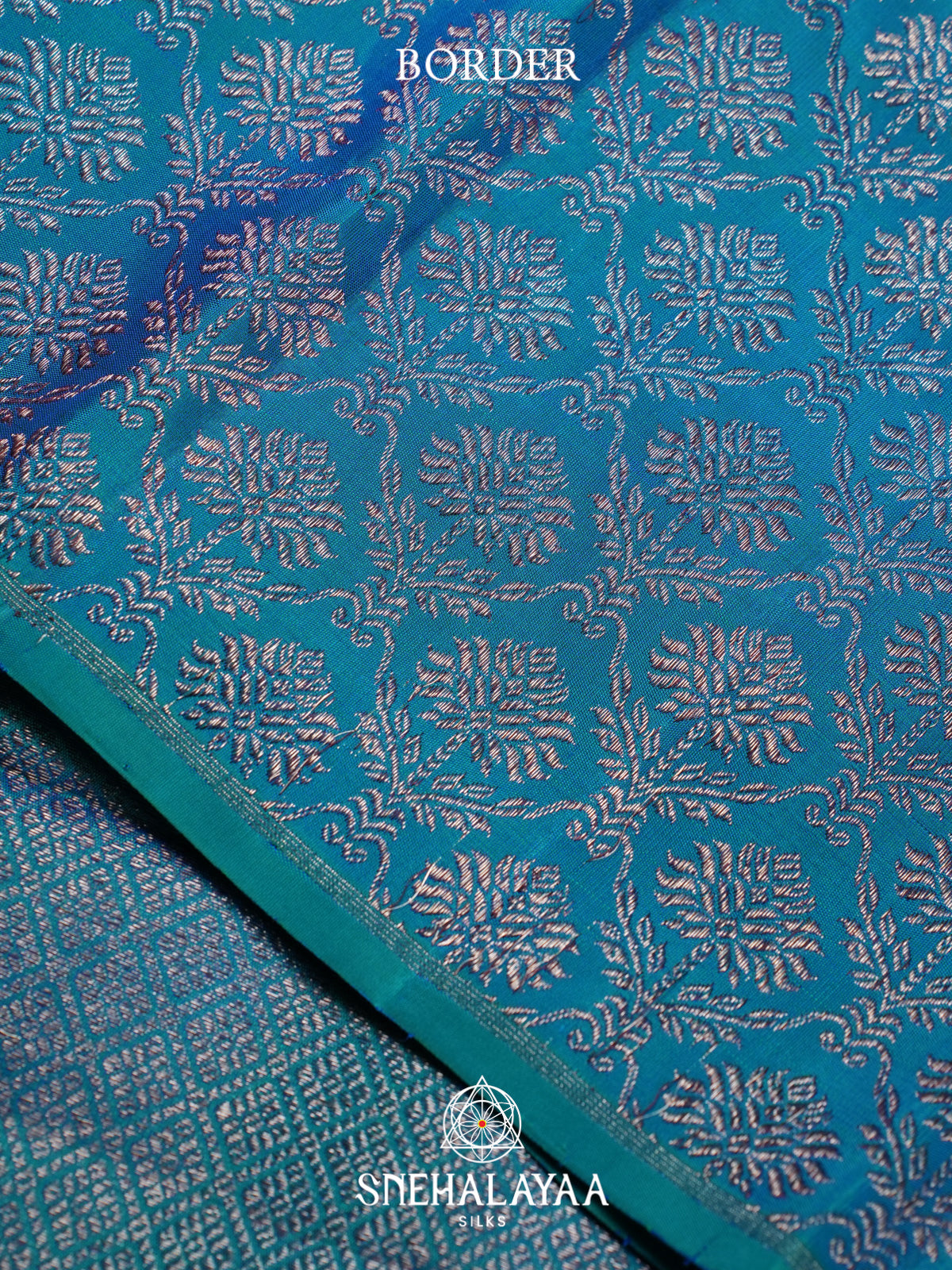 Peacock Blue Kanjivaram Silk Saree