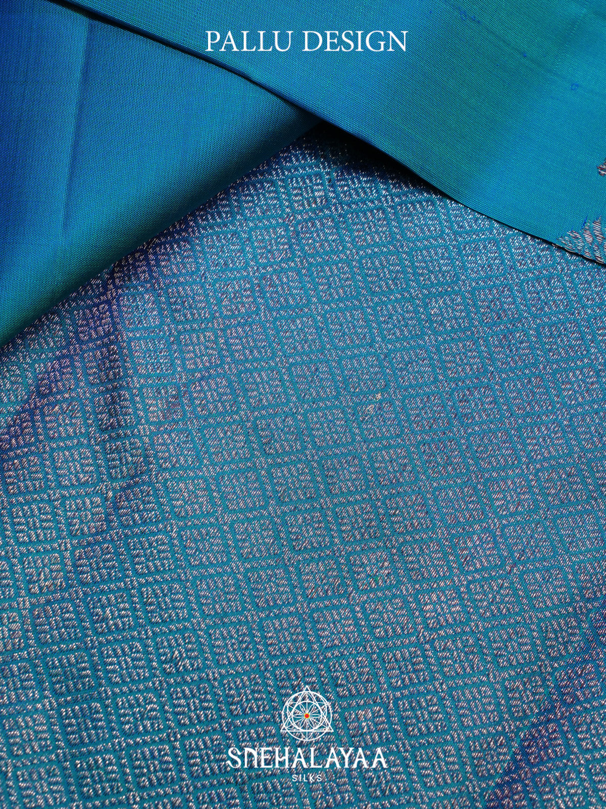Peacock Blue Kanjivaram Silk Saree