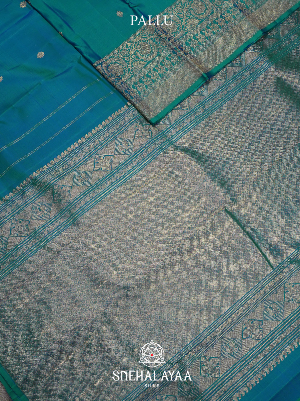 Peacock Blue Kanjivaram Silk Saree
