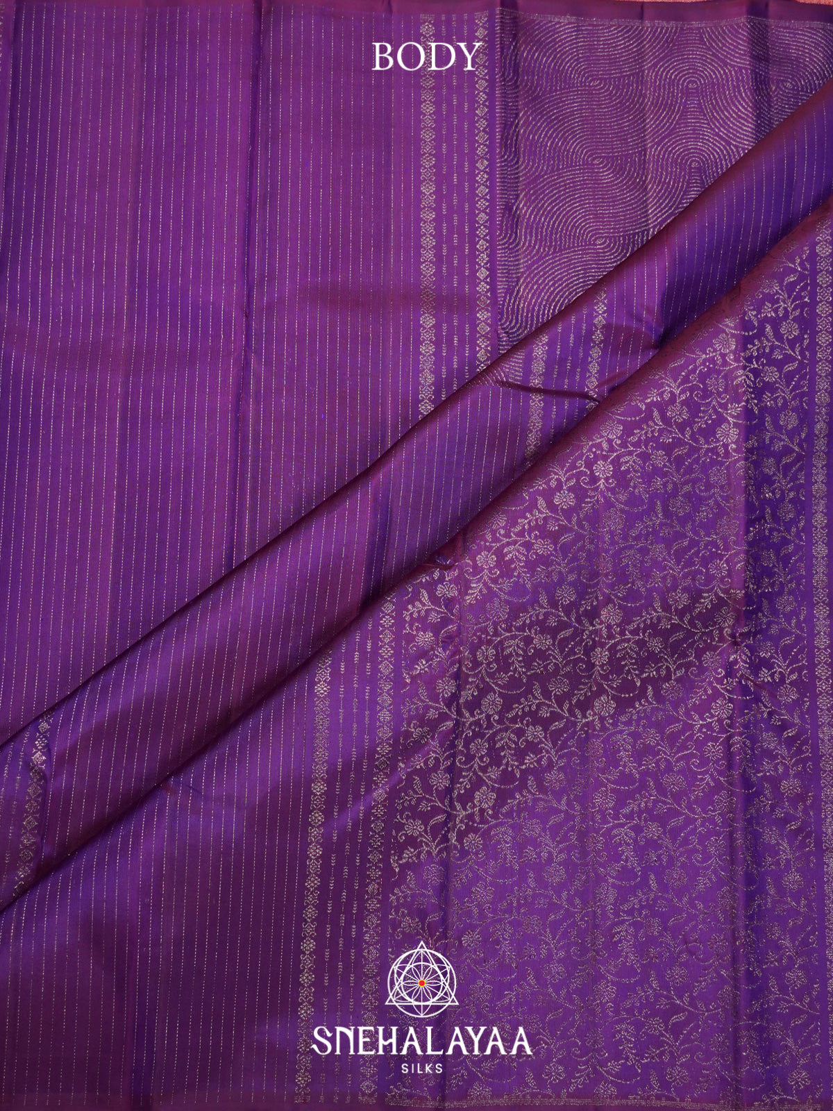 Purple Kanjivaram Silk Saree