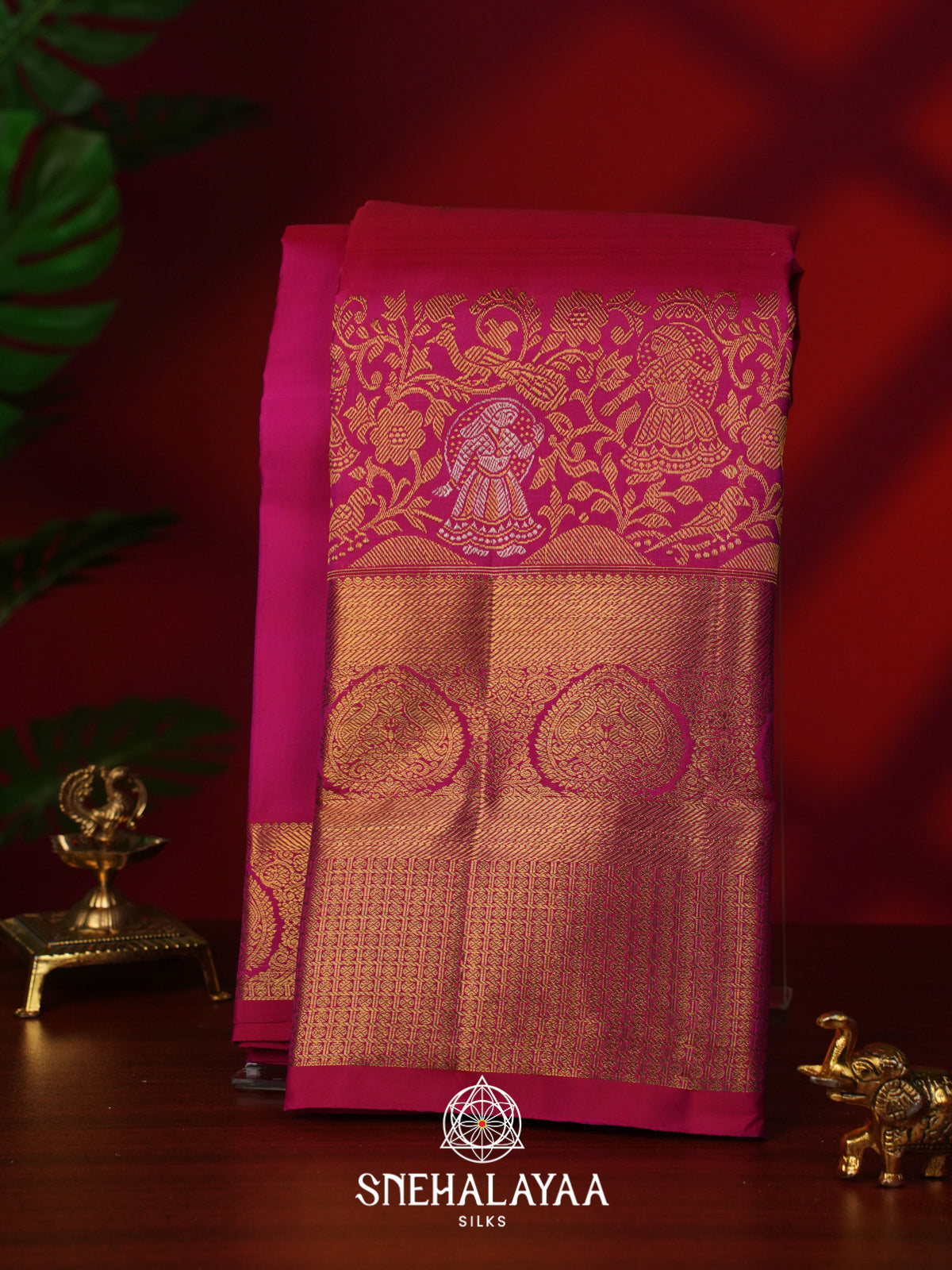 Ruby Red Kanjivaram Silk Saree