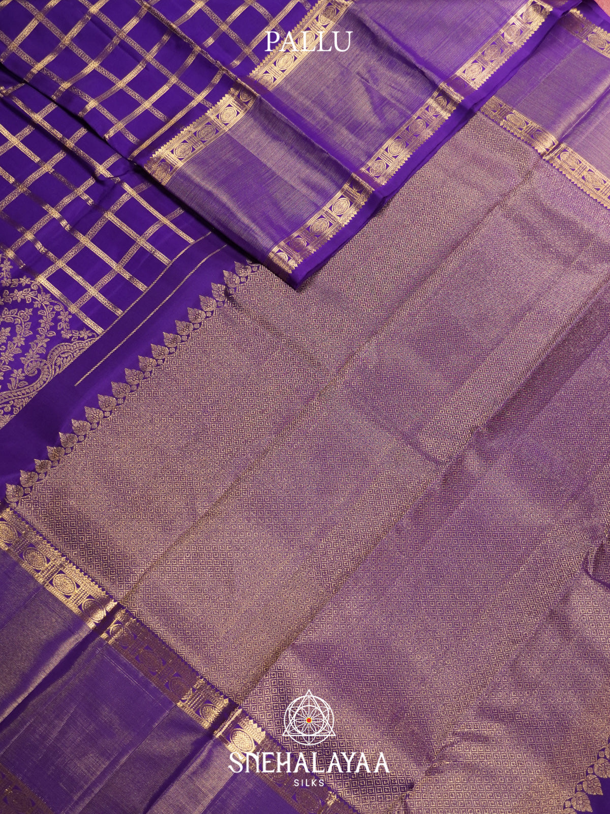 Purple Kanjivaram Silk Saree