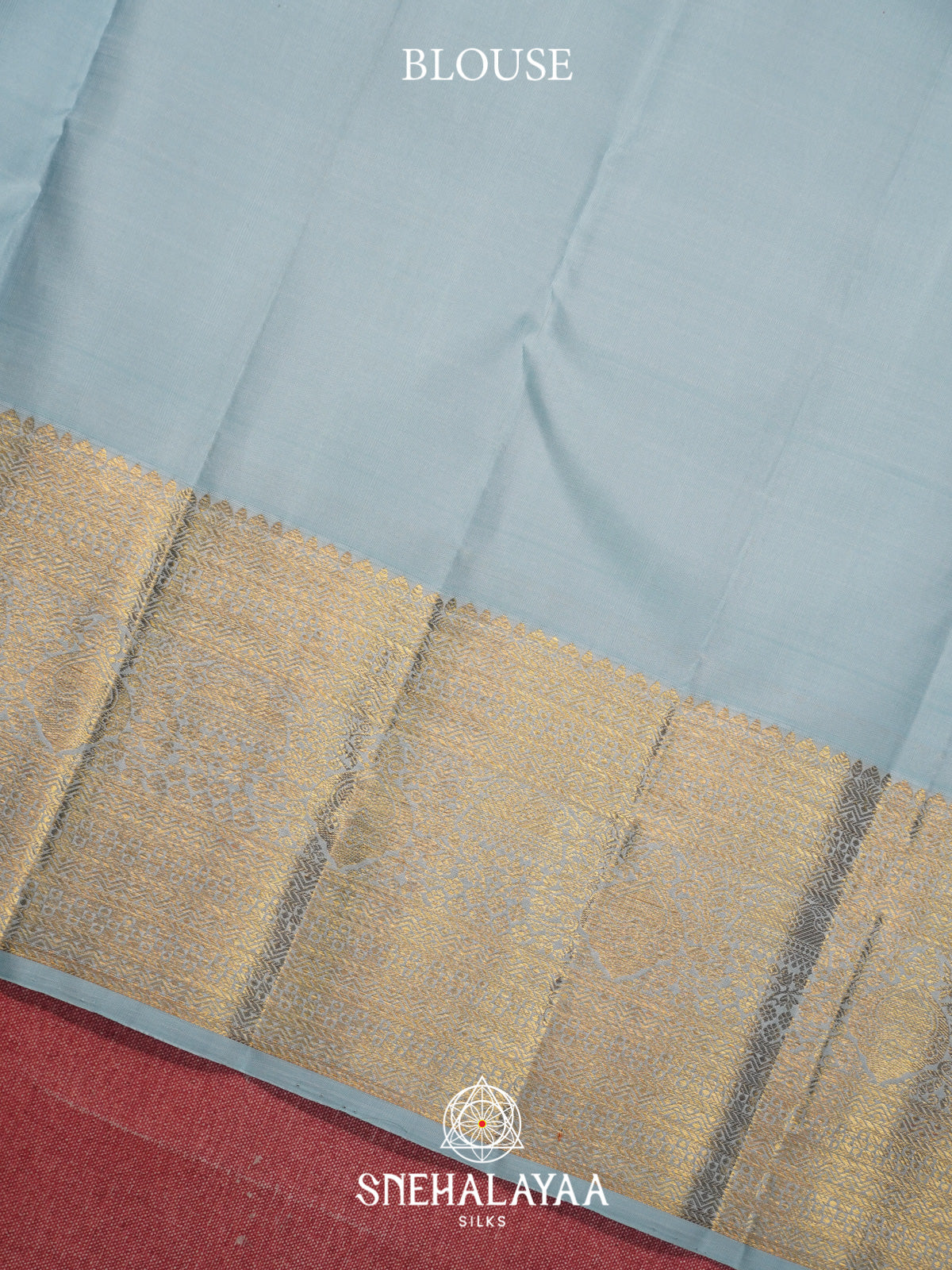 Ice Blue Kanjivaram Silk Saree