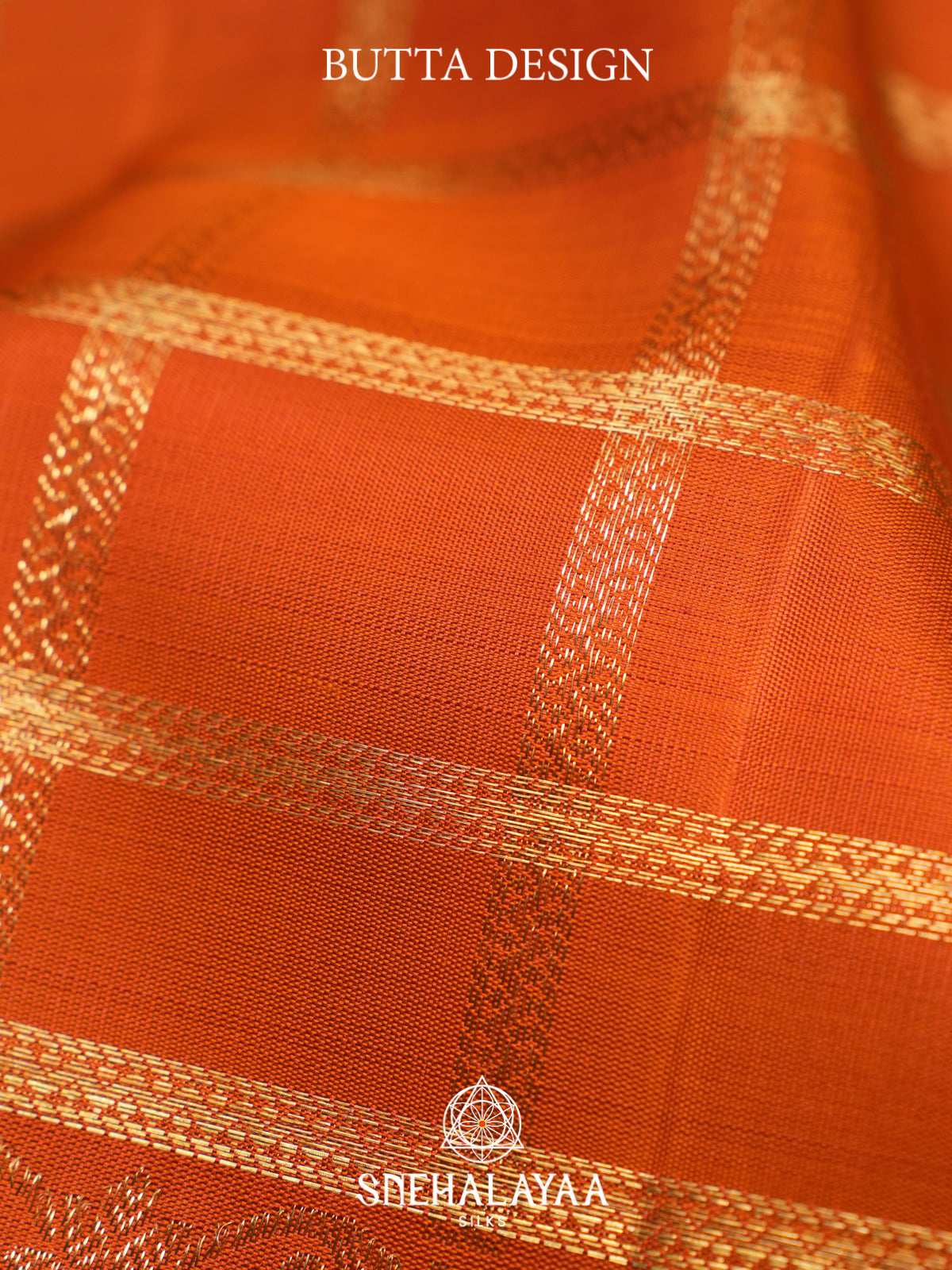 Rust Orange Kanjivaram Silk Saree