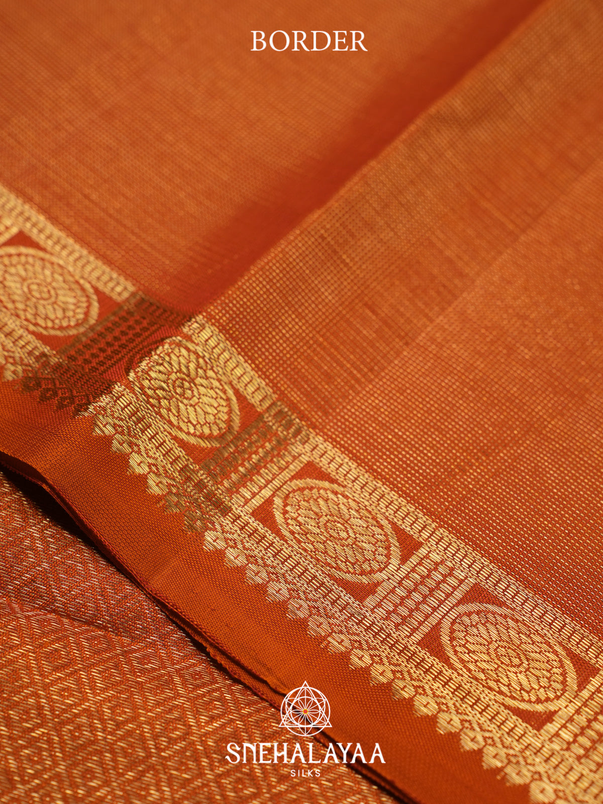 Rust Orange Kanjivaram Silk Saree