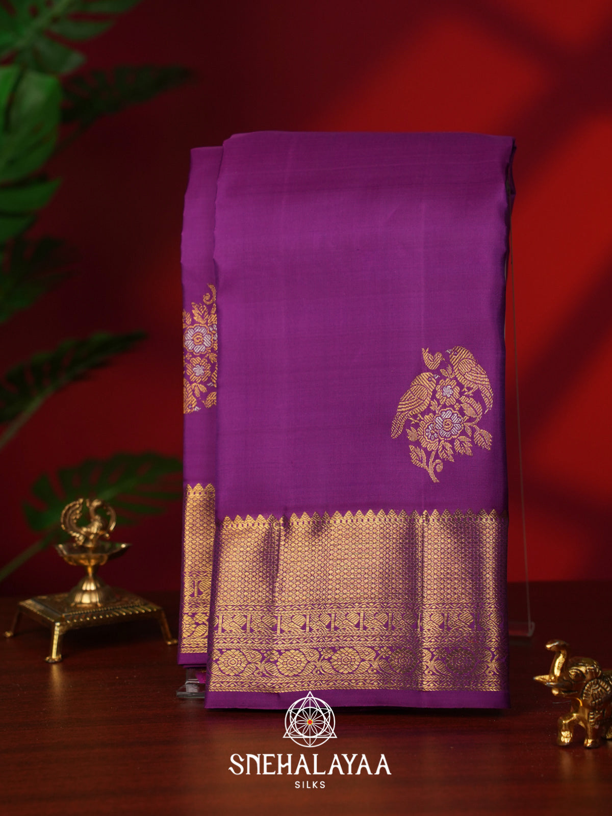 Magenta Purple Kanjivaram Silk Saree