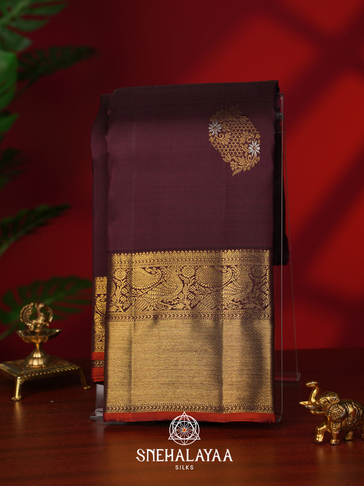 Coffee Brown Kanjivaram Silk Saree