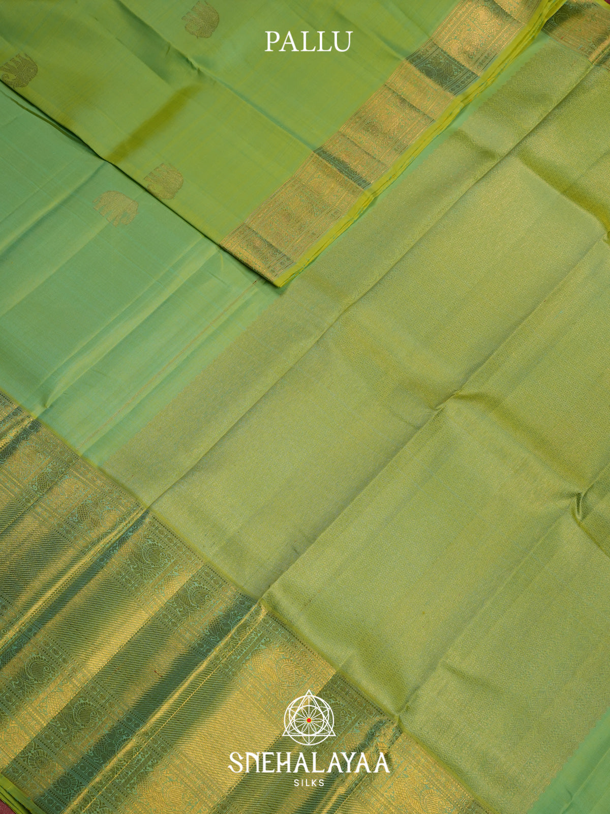 Lime Green Kanjivaram Silk Saree