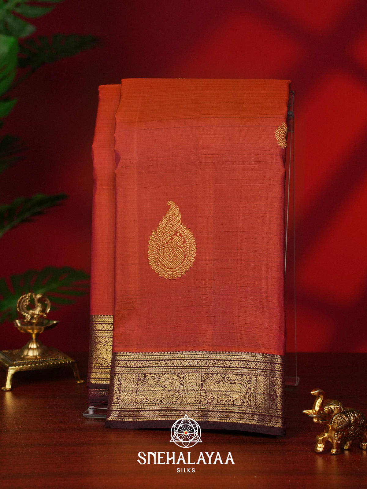 Orange Kanjivaram Silk Saree