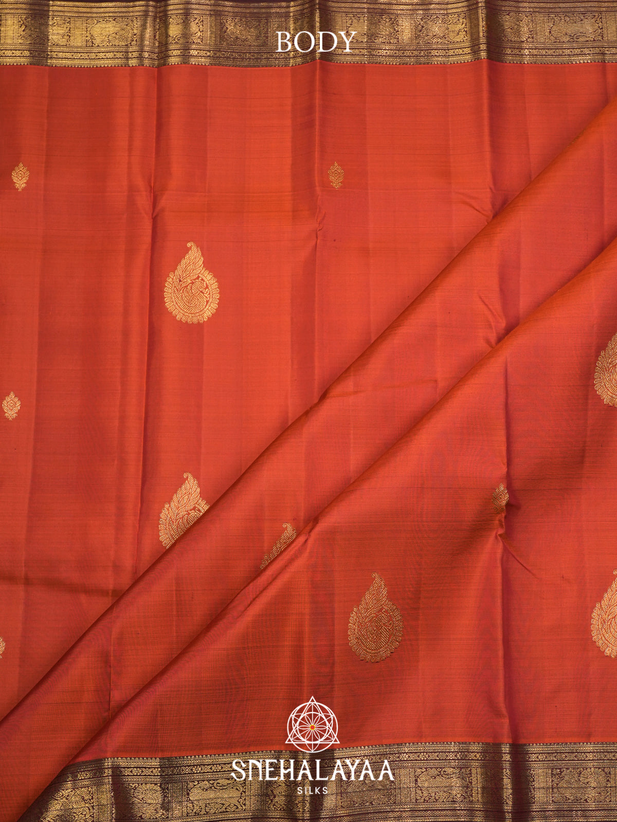 Orange Kanjivaram Silk Saree