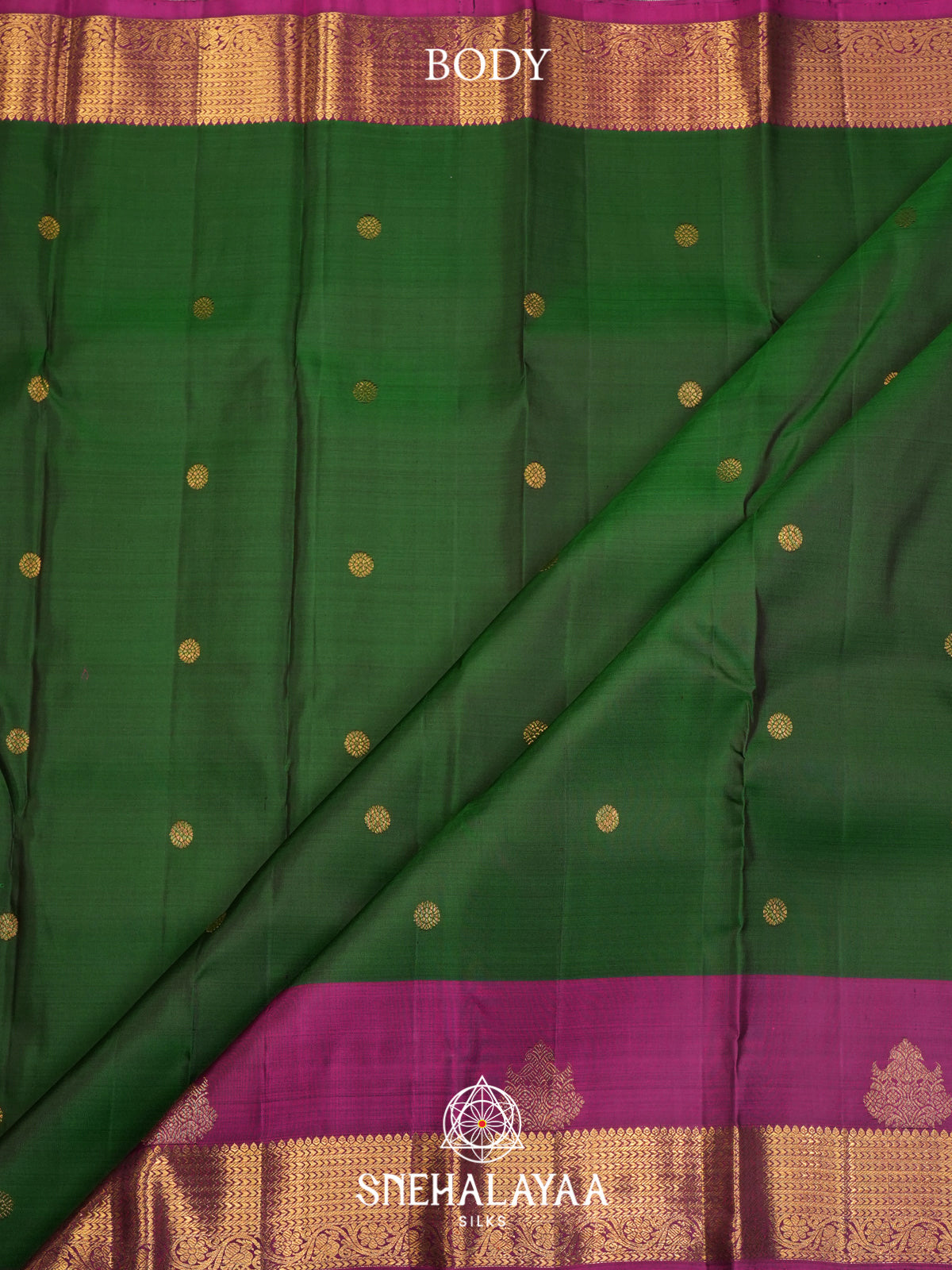 Forest Green Kanjivaram Silk Saree