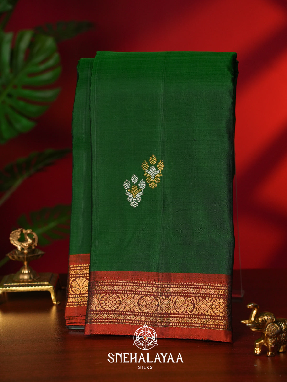 Emerald Green Kanjivaram Silk Saree