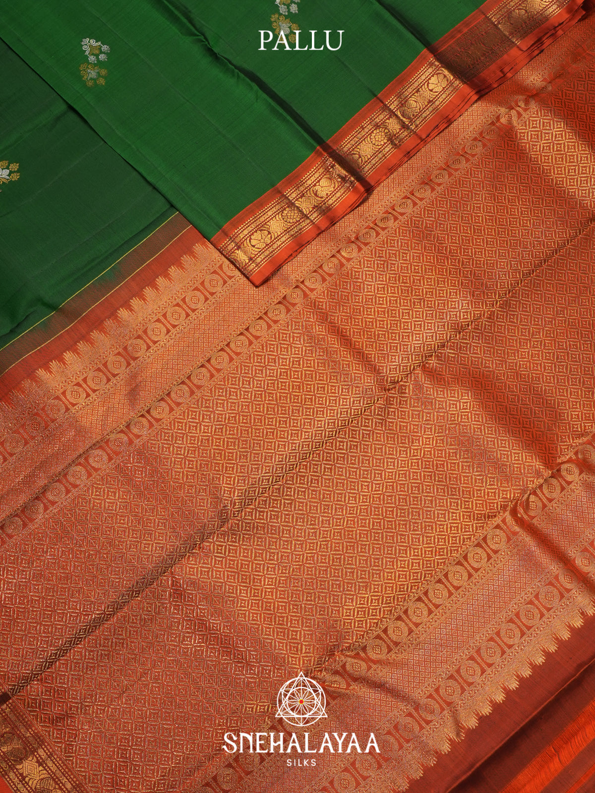 Emerald Green Kanjivaram Silk Saree
