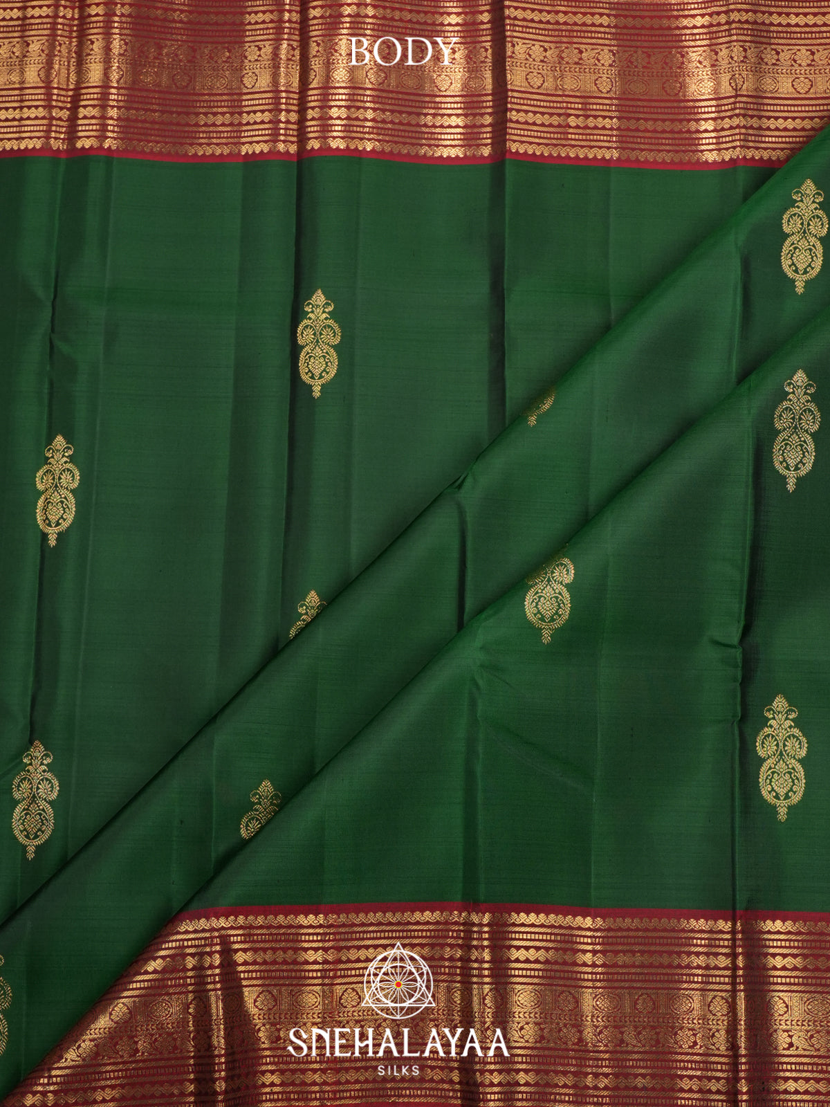 Forest Green Kanjivaram Silk Saree