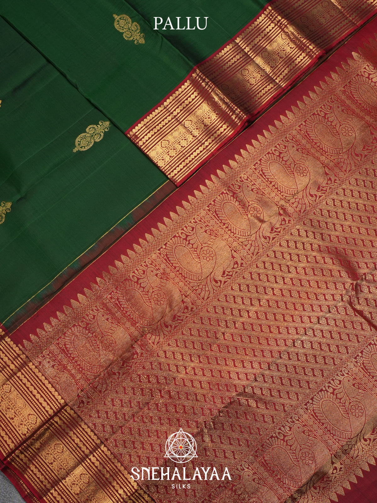 Forest Green Kanjivaram Silk Saree