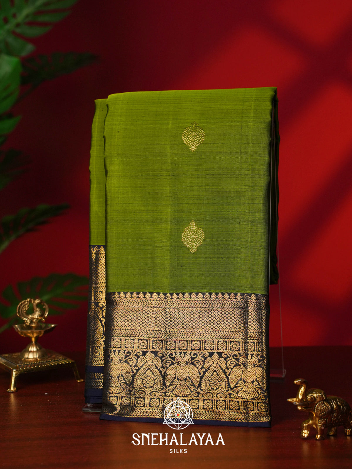 Mehandi Green Kanjivaram Silk Saree