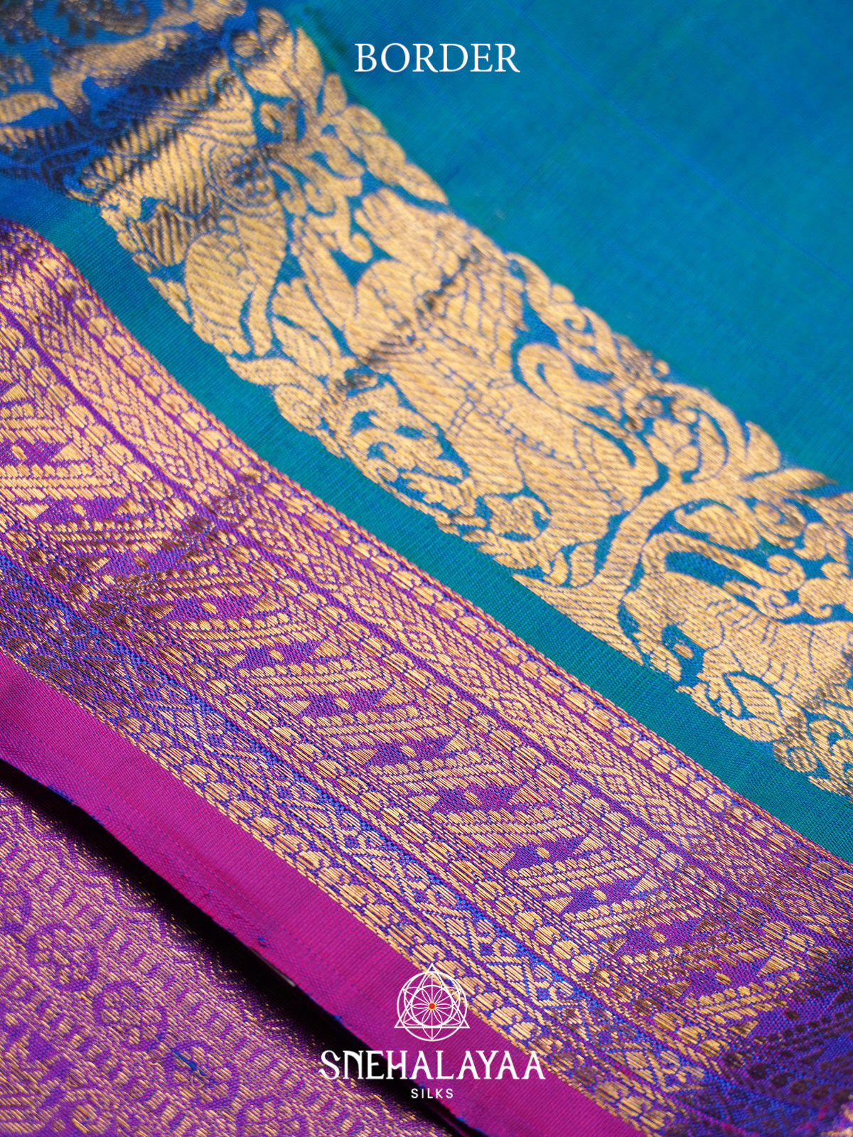 Peacock Blue Kanjivaram Silk Saree