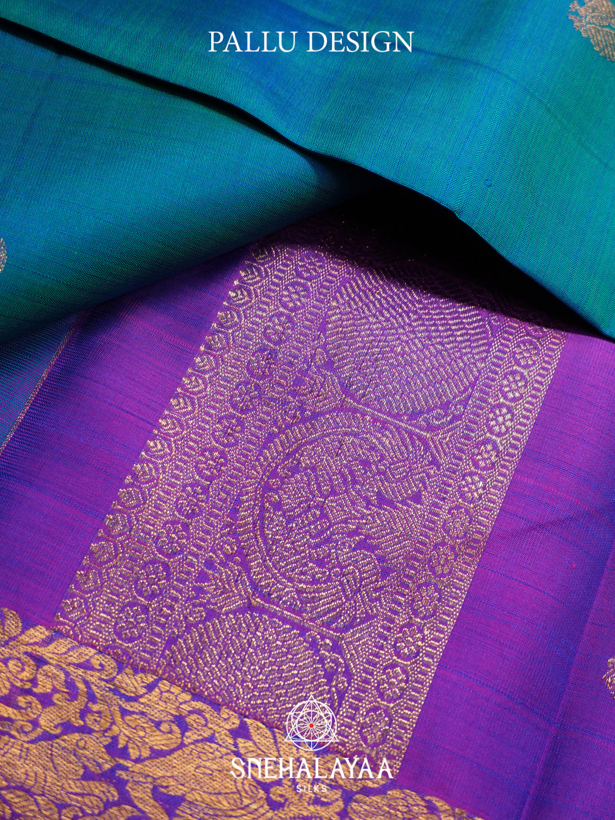 Peacock Blue Kanjivaram Silk Saree