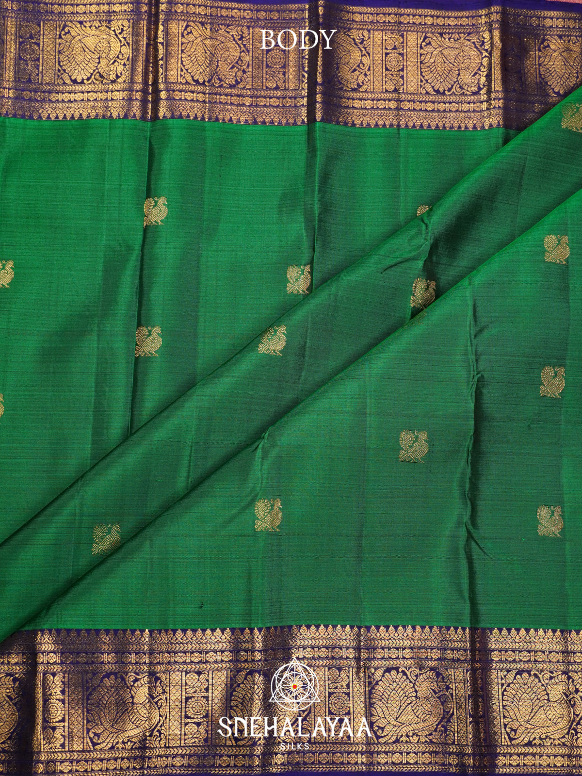 Emerald Green Kanjivaram Silk Saree