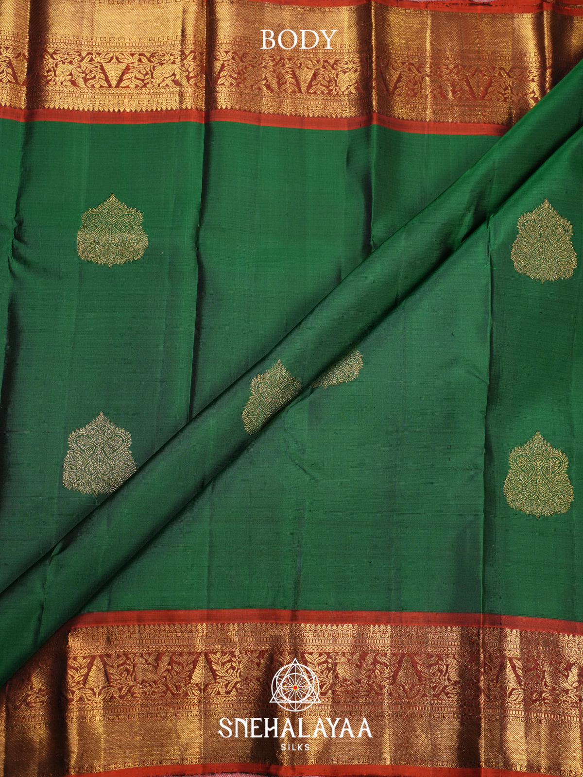 Forest Green Kanjivaram Silk Saree