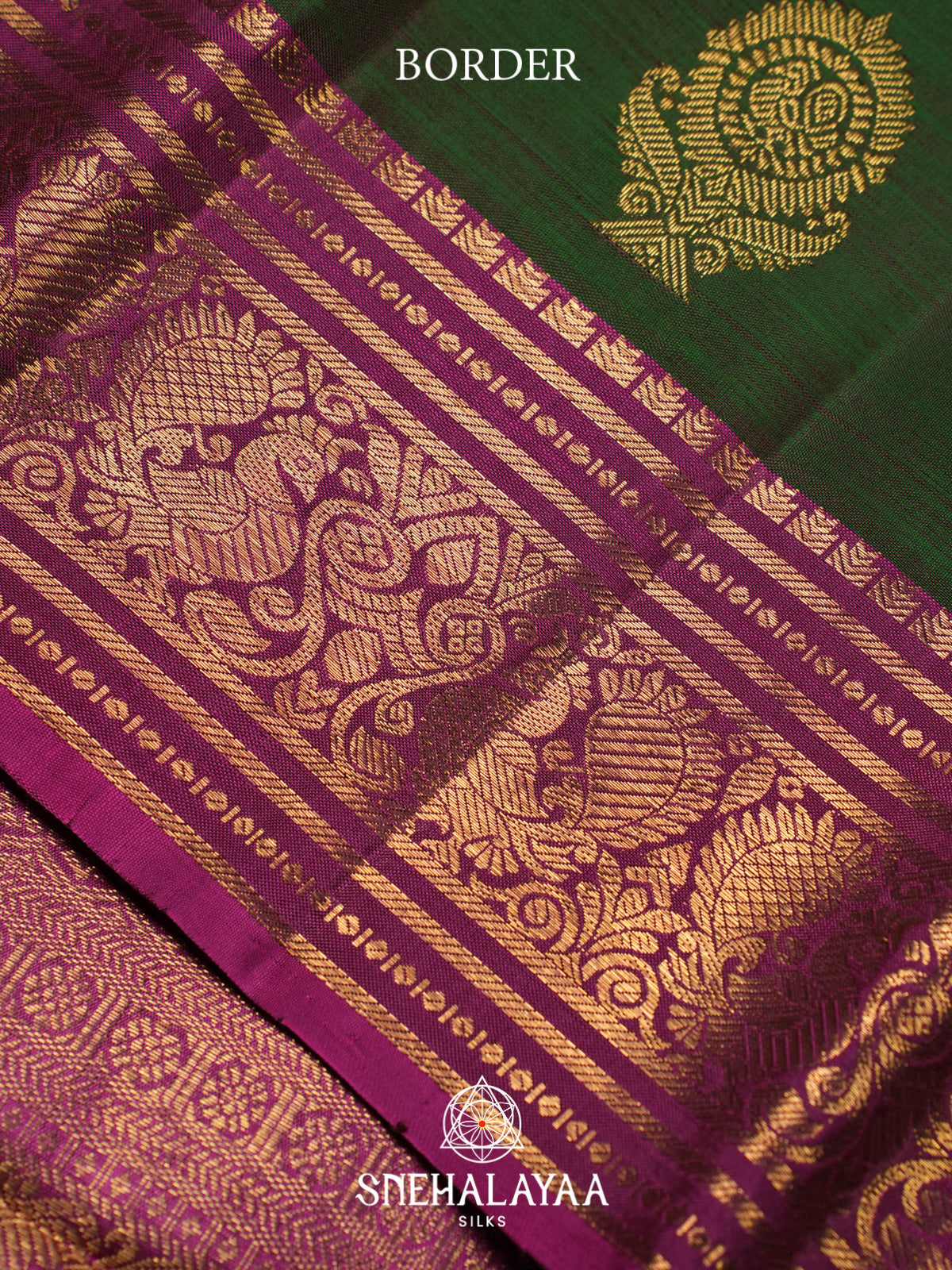 Forest Green Kanjivaram Silk Saree