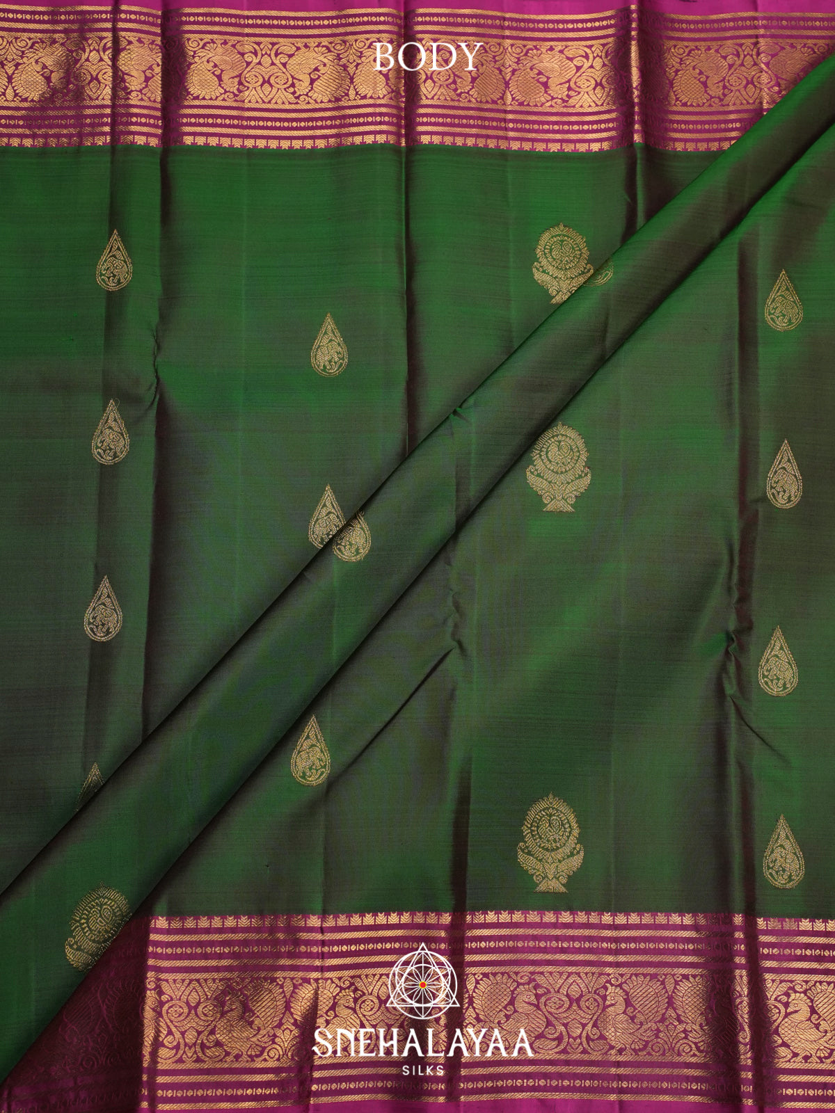 Forest Green Kanjivaram Silk Saree