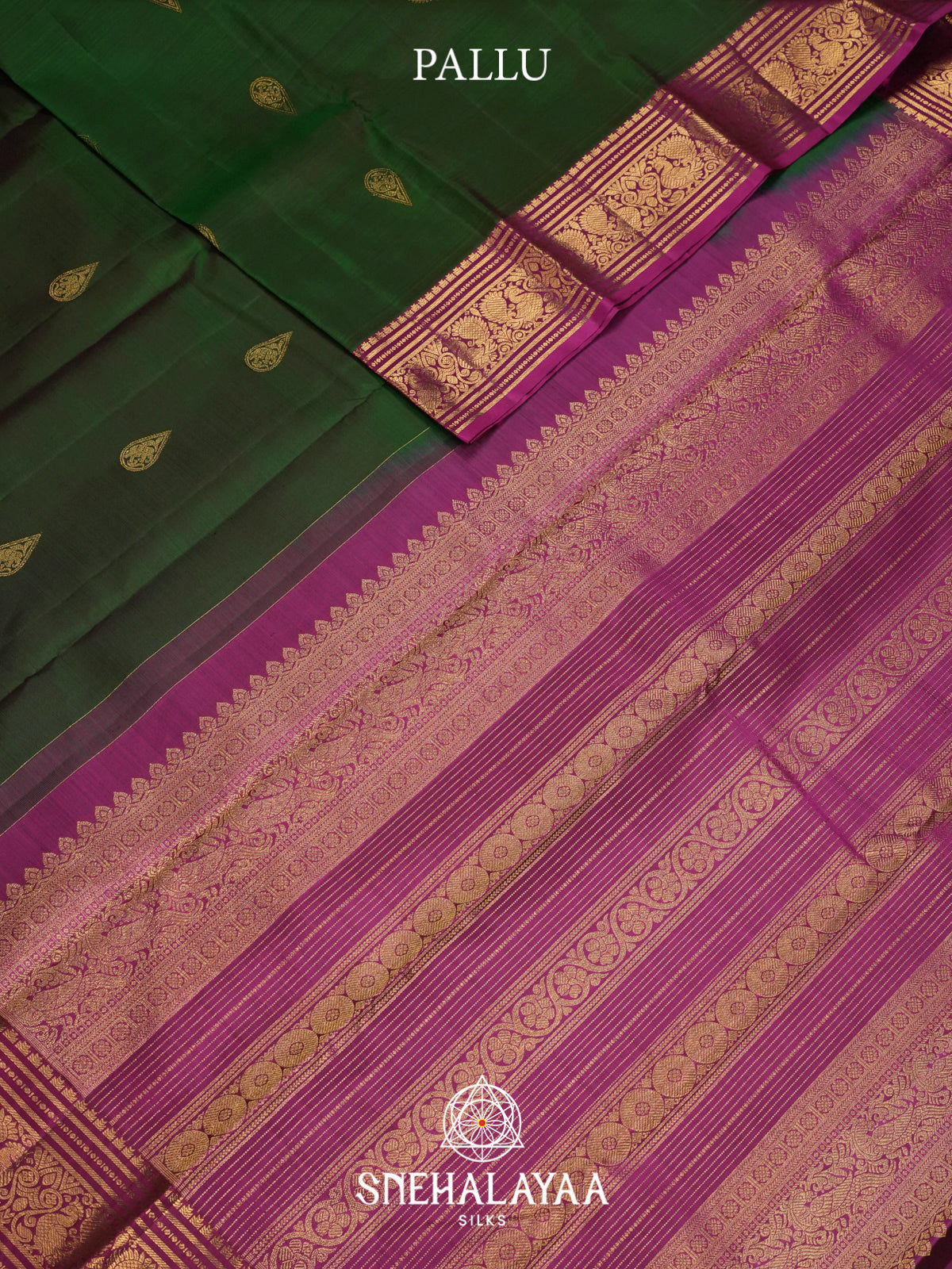 Forest Green Kanjivaram Silk Saree