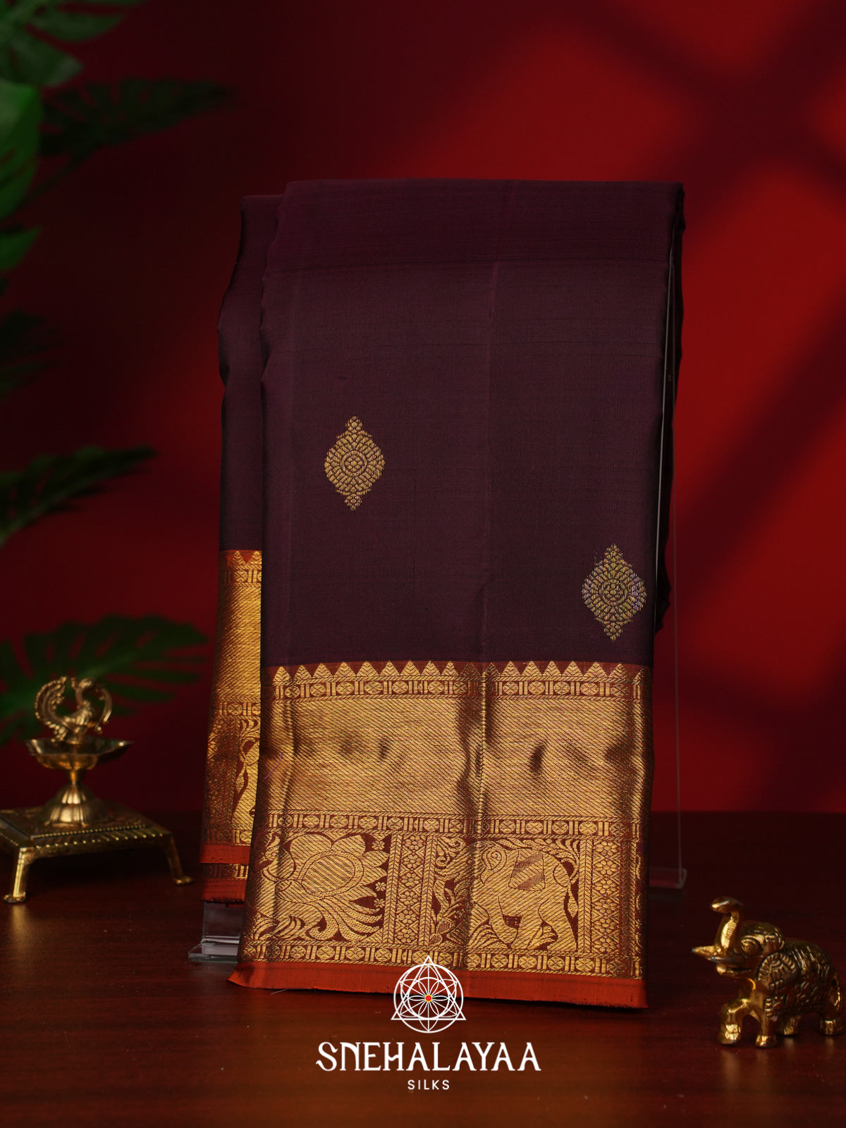 Maroon Kanjivaram Silk Saree