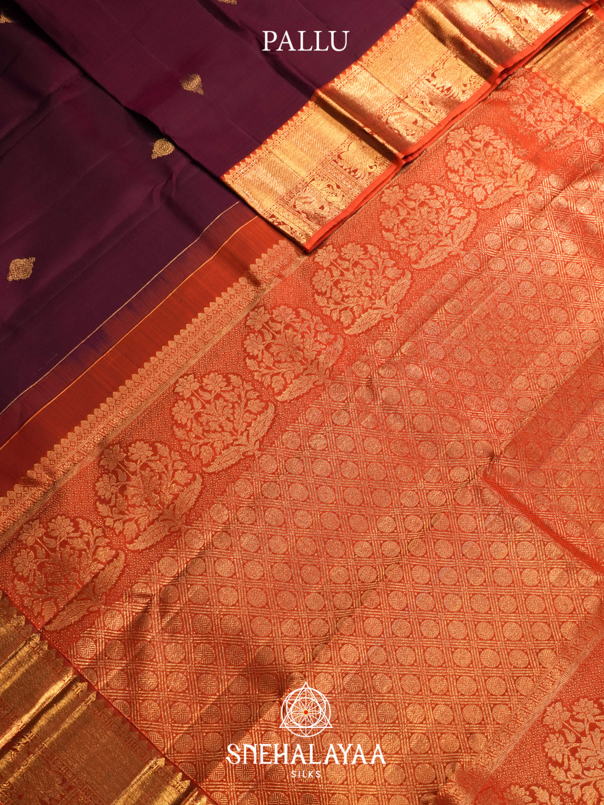 Maroon Kanjivaram Silk Saree