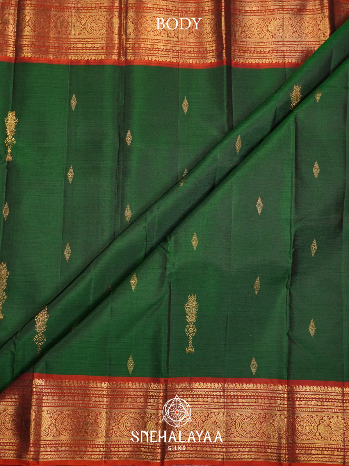 Emerald Green Kanjivaram Silk Saree