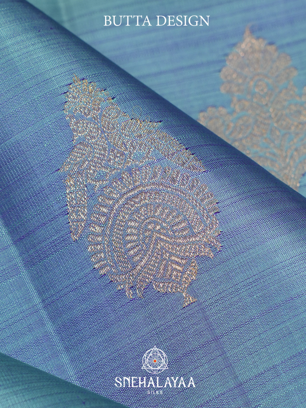 Ice blue Kanjivaram Silk Saree