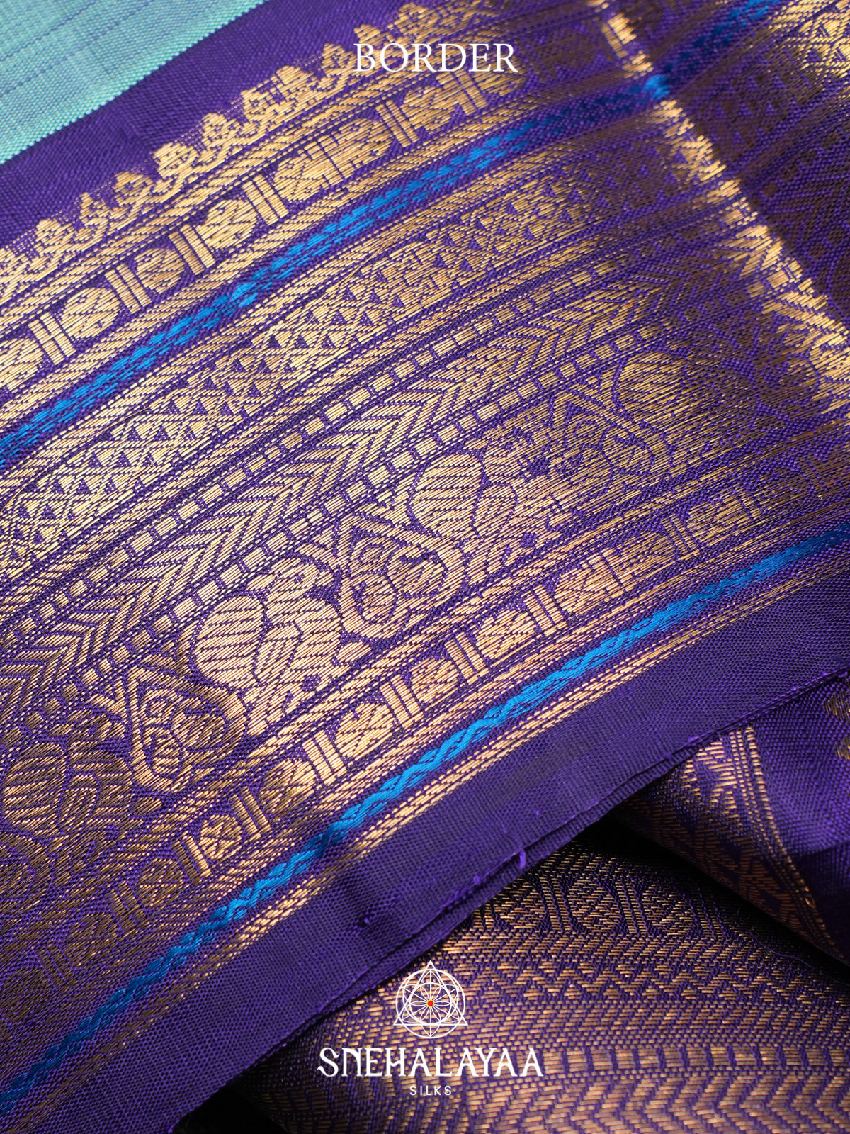 Ice blue Kanjivaram Silk Saree