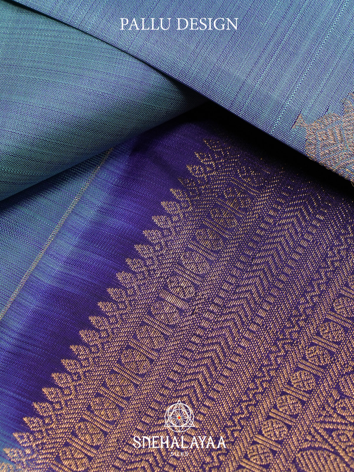 Ice blue Kanjivaram Silk Saree