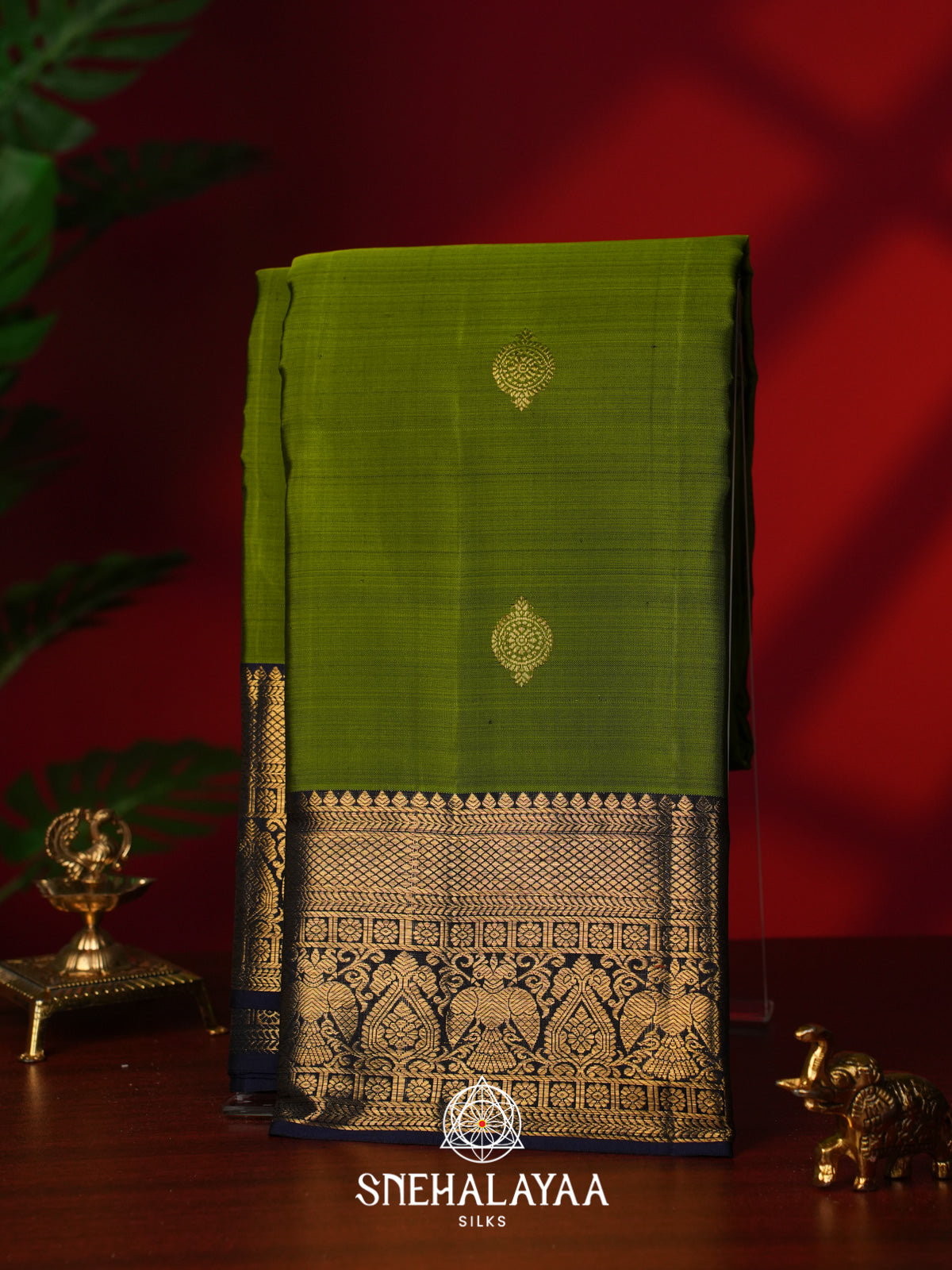 Mehandi Green Kanjivaram Silk Saree
