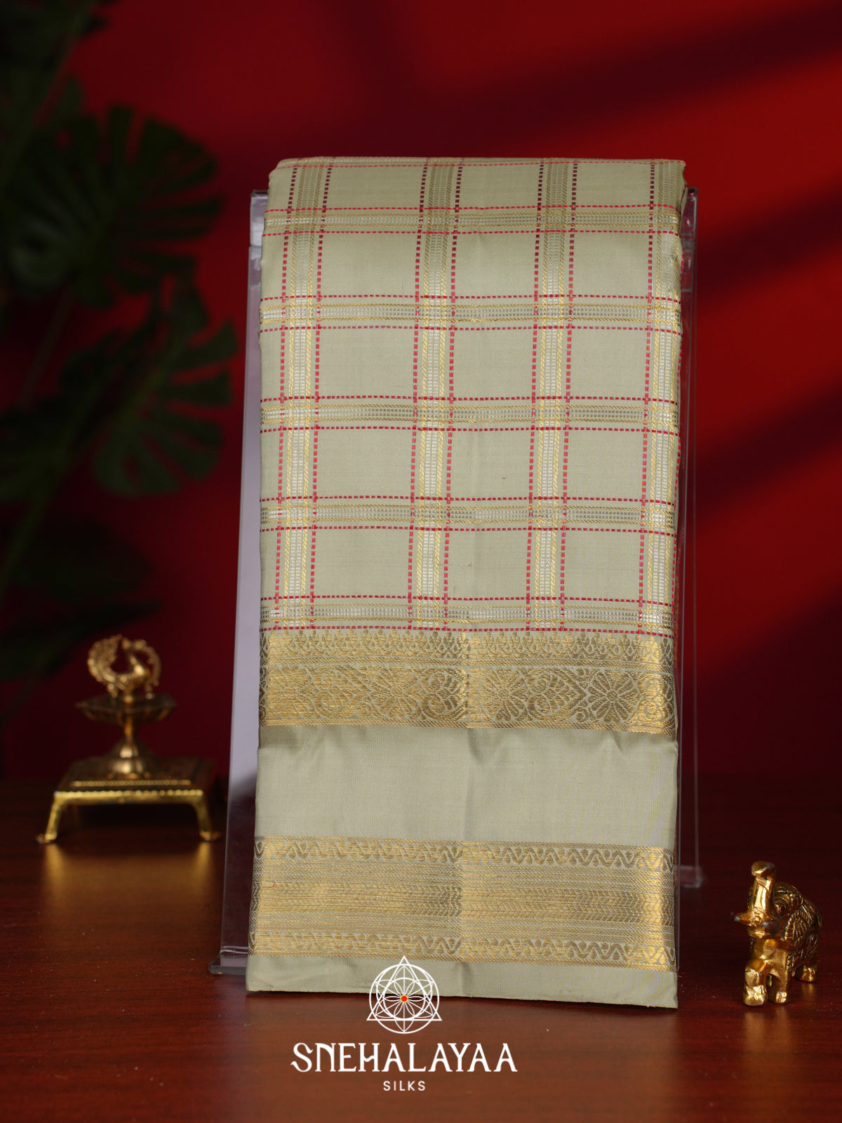 Sage Green Kanjivaram Silk Saree