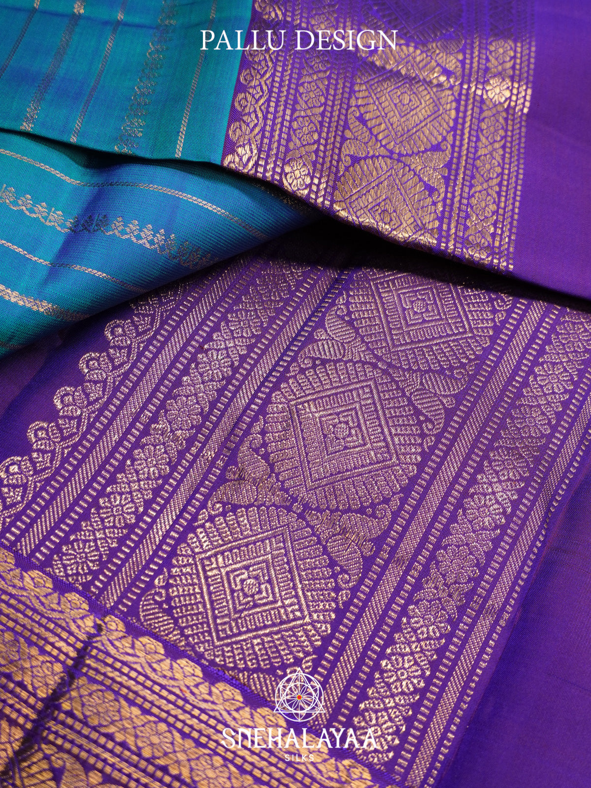 Aqua Blue Kanjivaram Silk Saree
