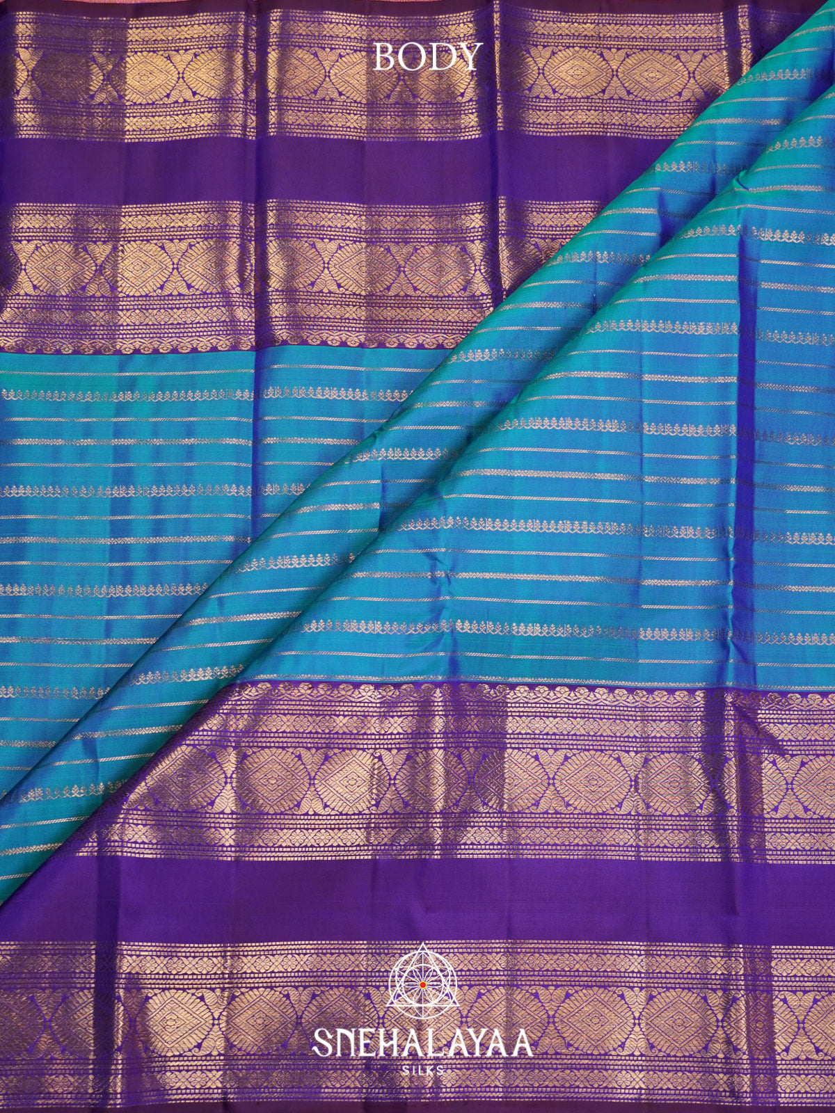 Aqua Blue Kanjivaram Silk Saree
