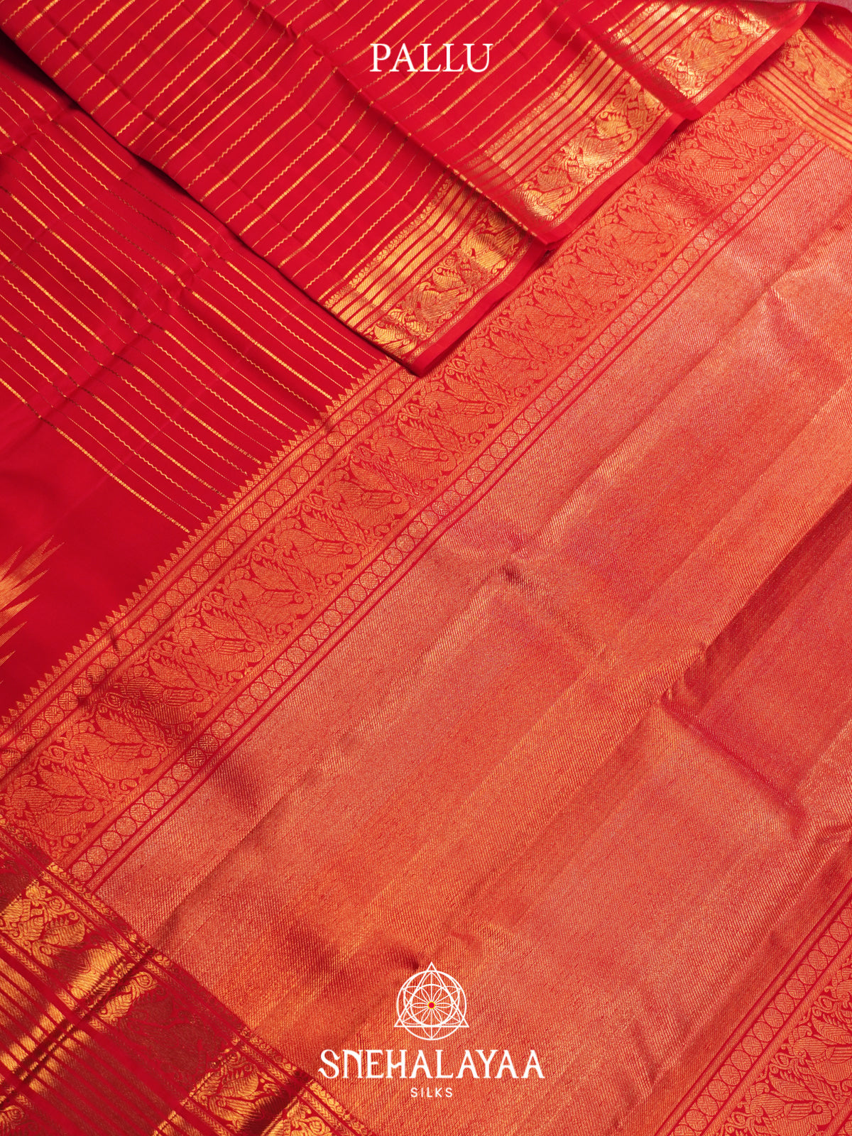 Red Kanjivaram Silk Saree