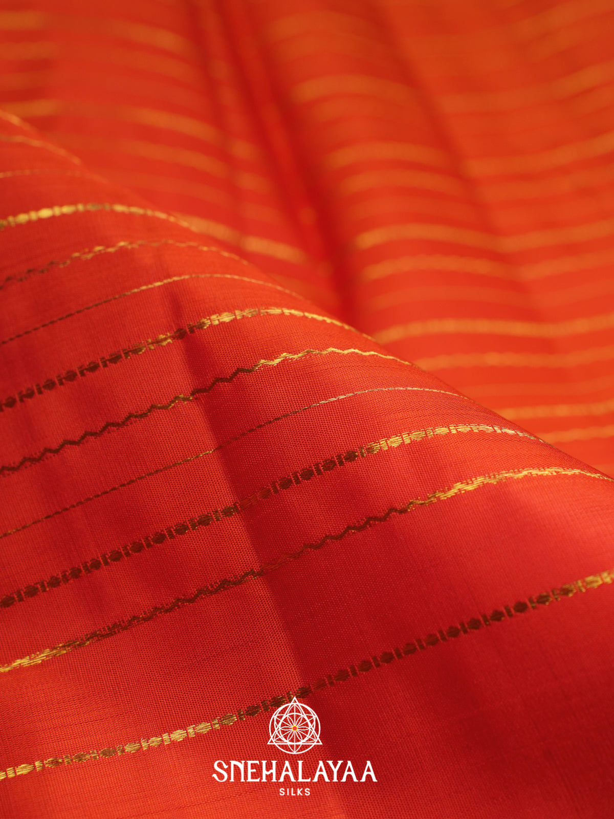 Rust Orange Kanjivaram Silk Saree