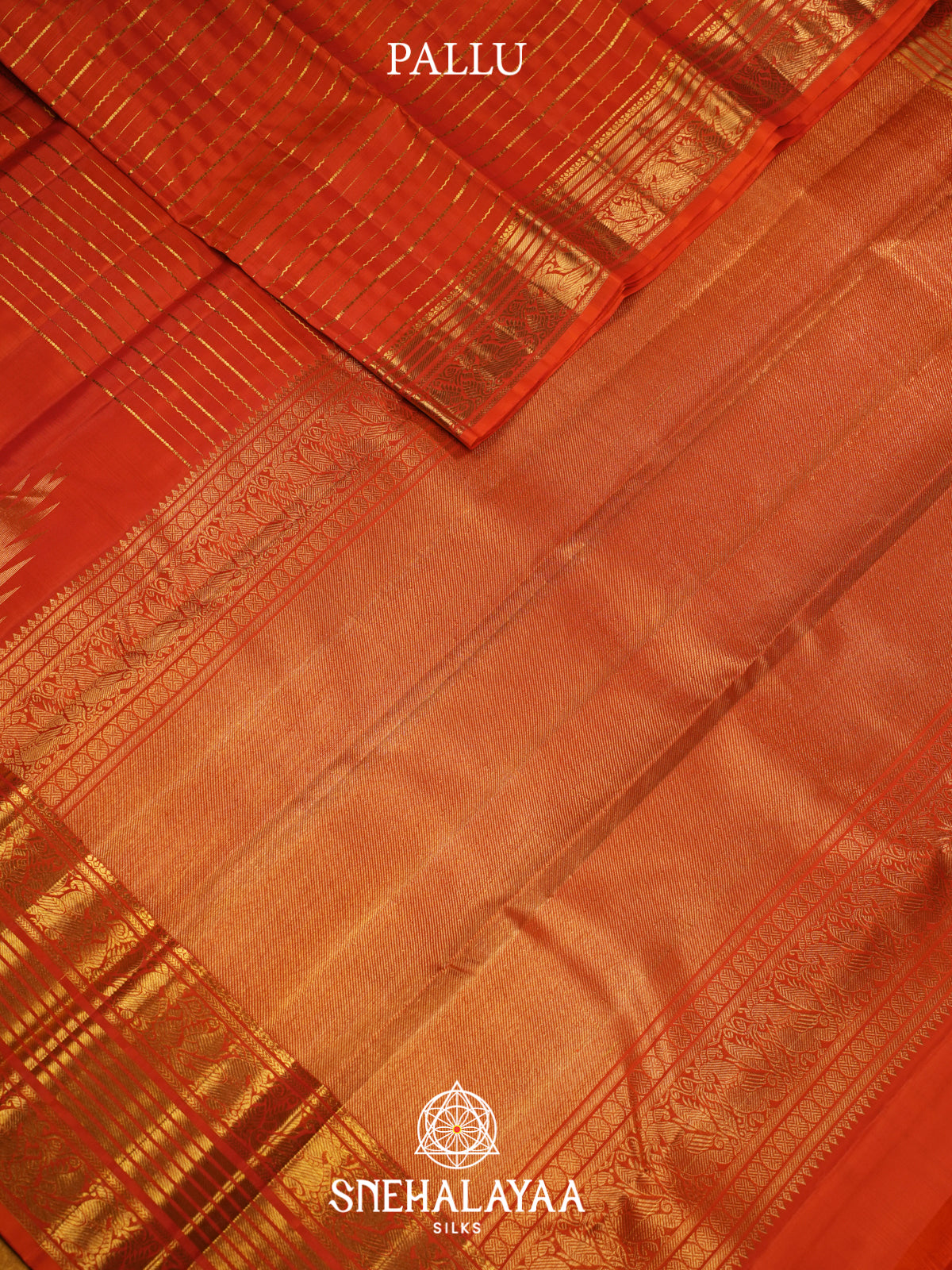 Rust Orange Kanjivaram Silk Saree