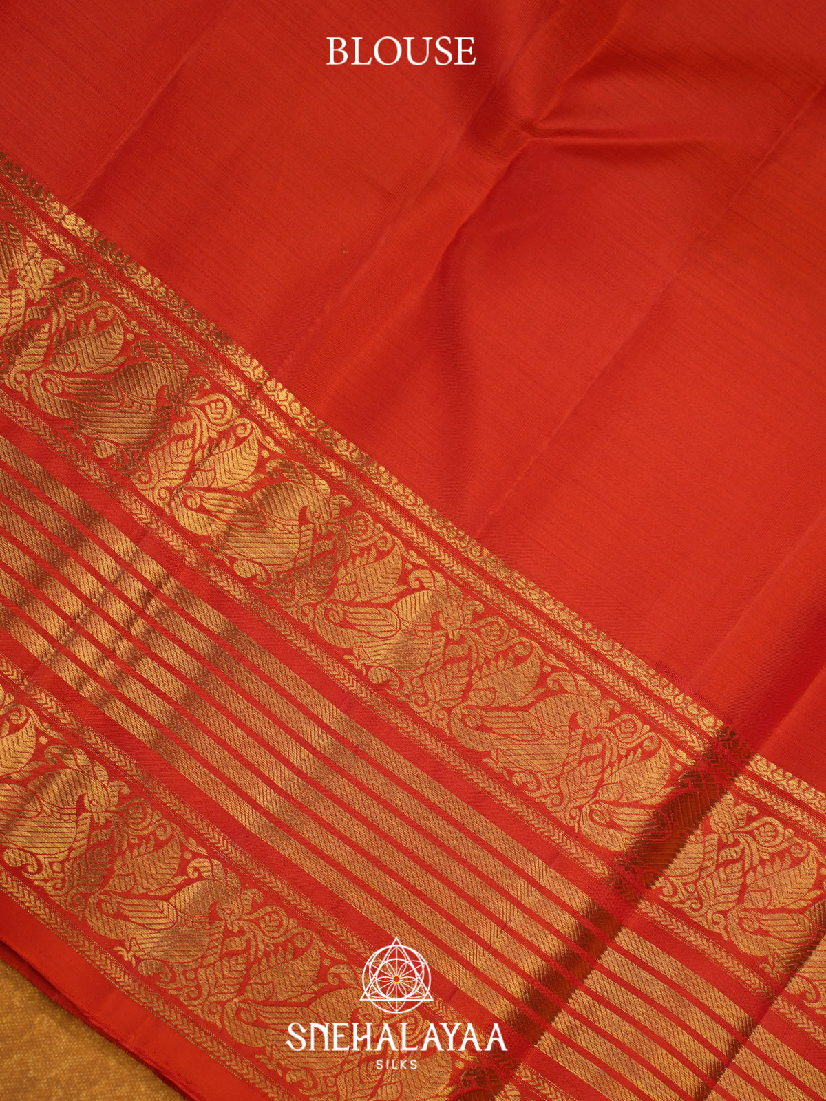 Rust Orange Kanjivaram Silk Saree